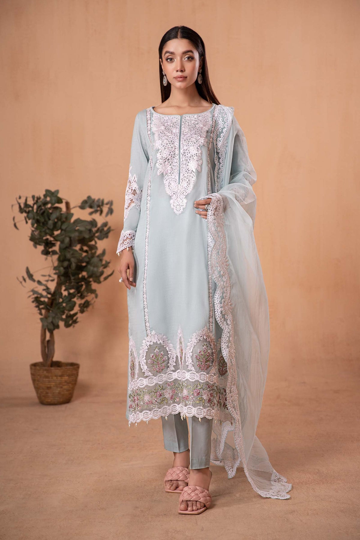 3 Piece Dyed Lawn Suit