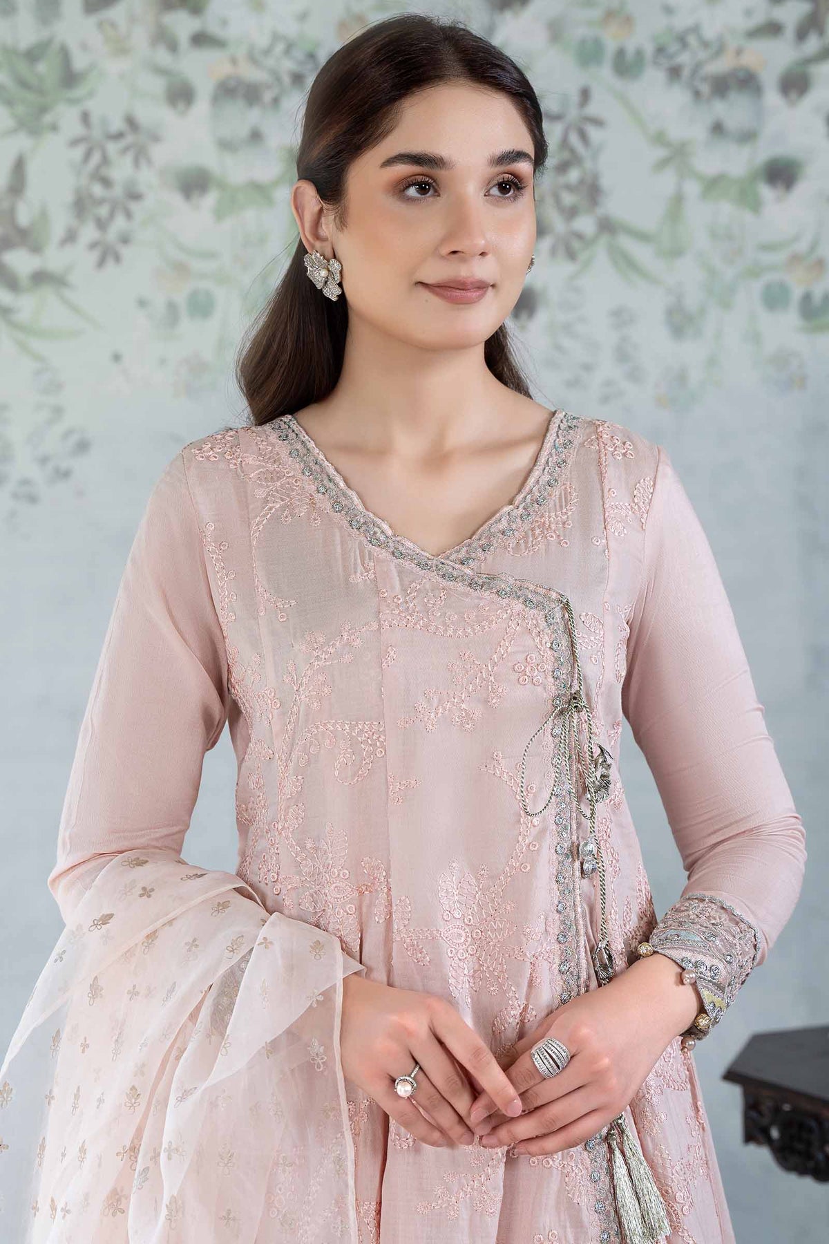 3 Piece Embroidered Net Suit