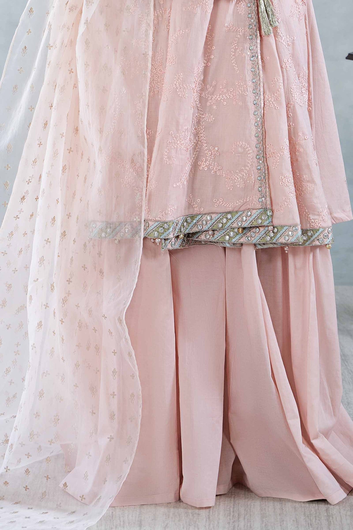3 Piece Embroidered Net Suit