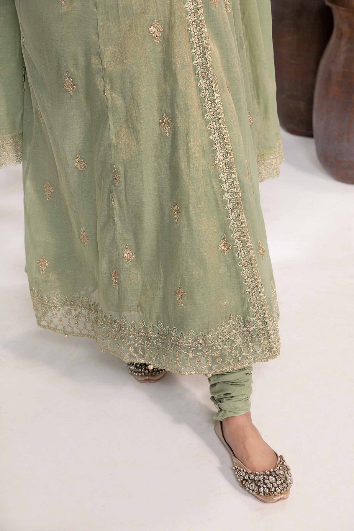 3 Piece Embroidered Cotton Masoori Suit