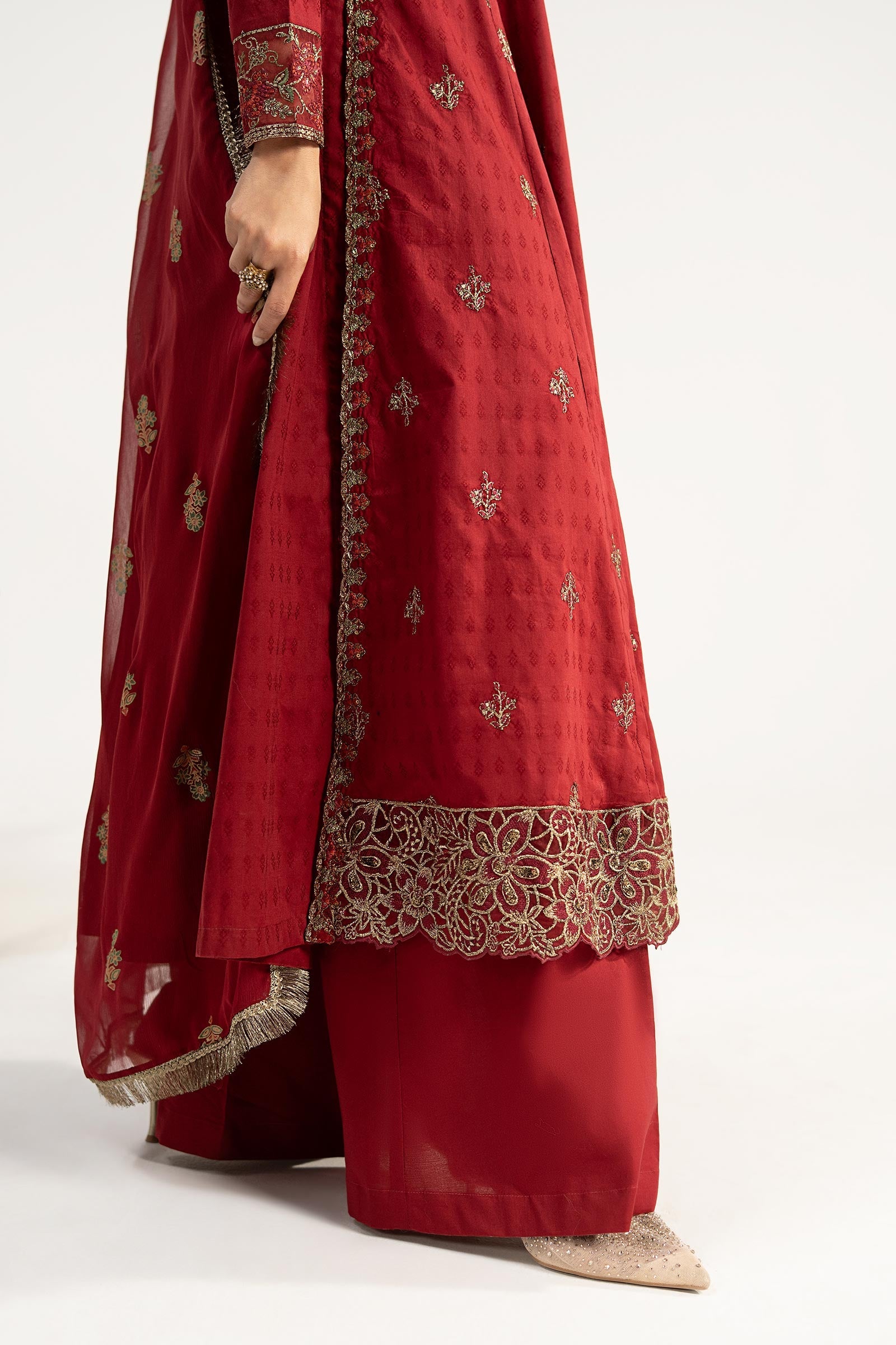 3 Piece Embroidered Dobby Lawn Suit