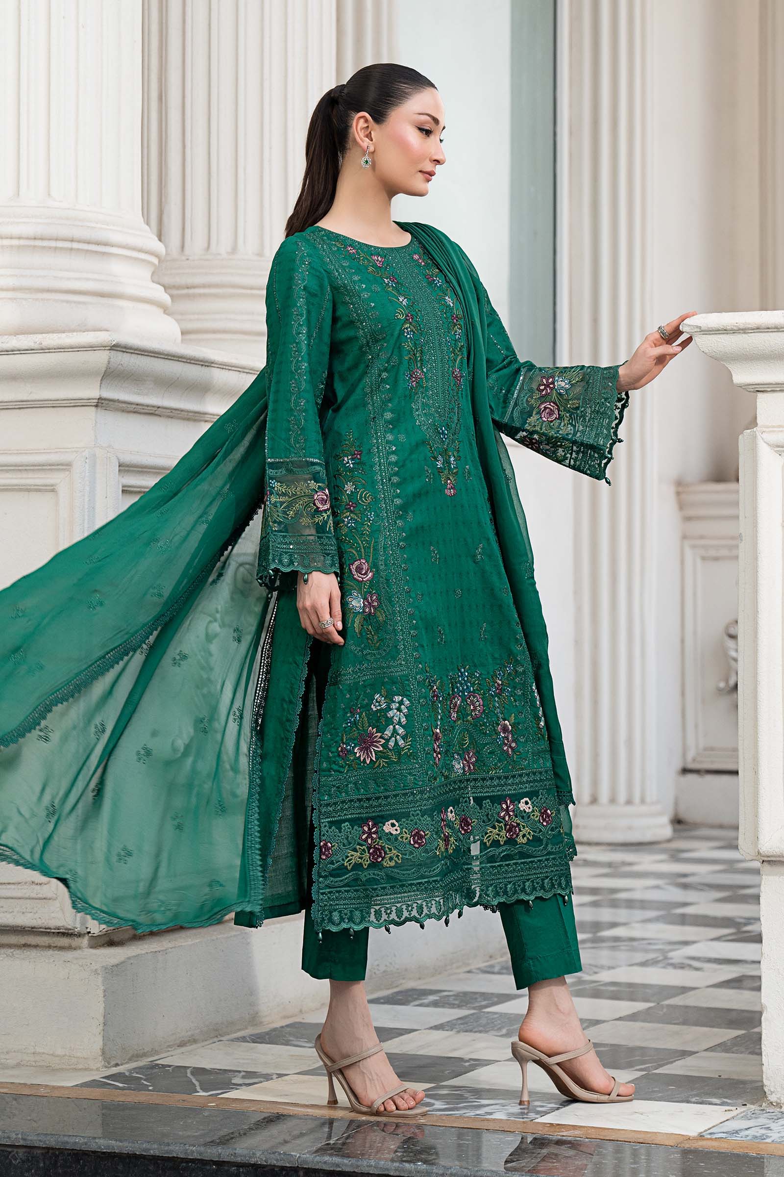 3 Piece Embroidered Dobby Lawn Suit