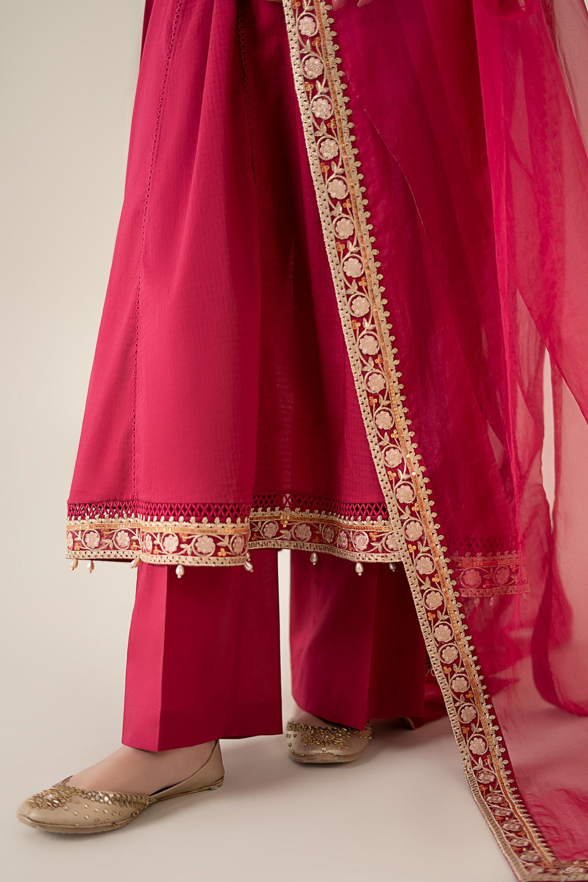 3 Piece Embroidered Dobby Suit