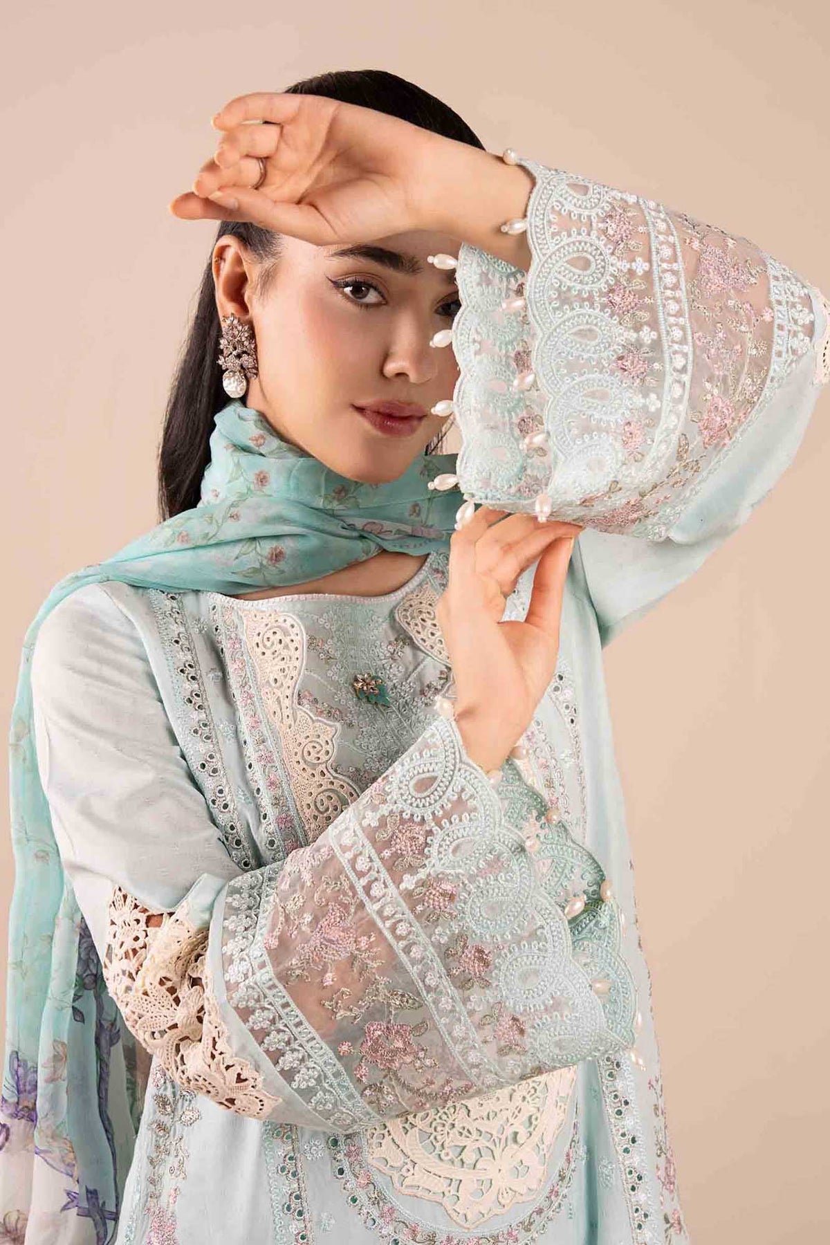 3 Piece Embroidered Dobby Suit