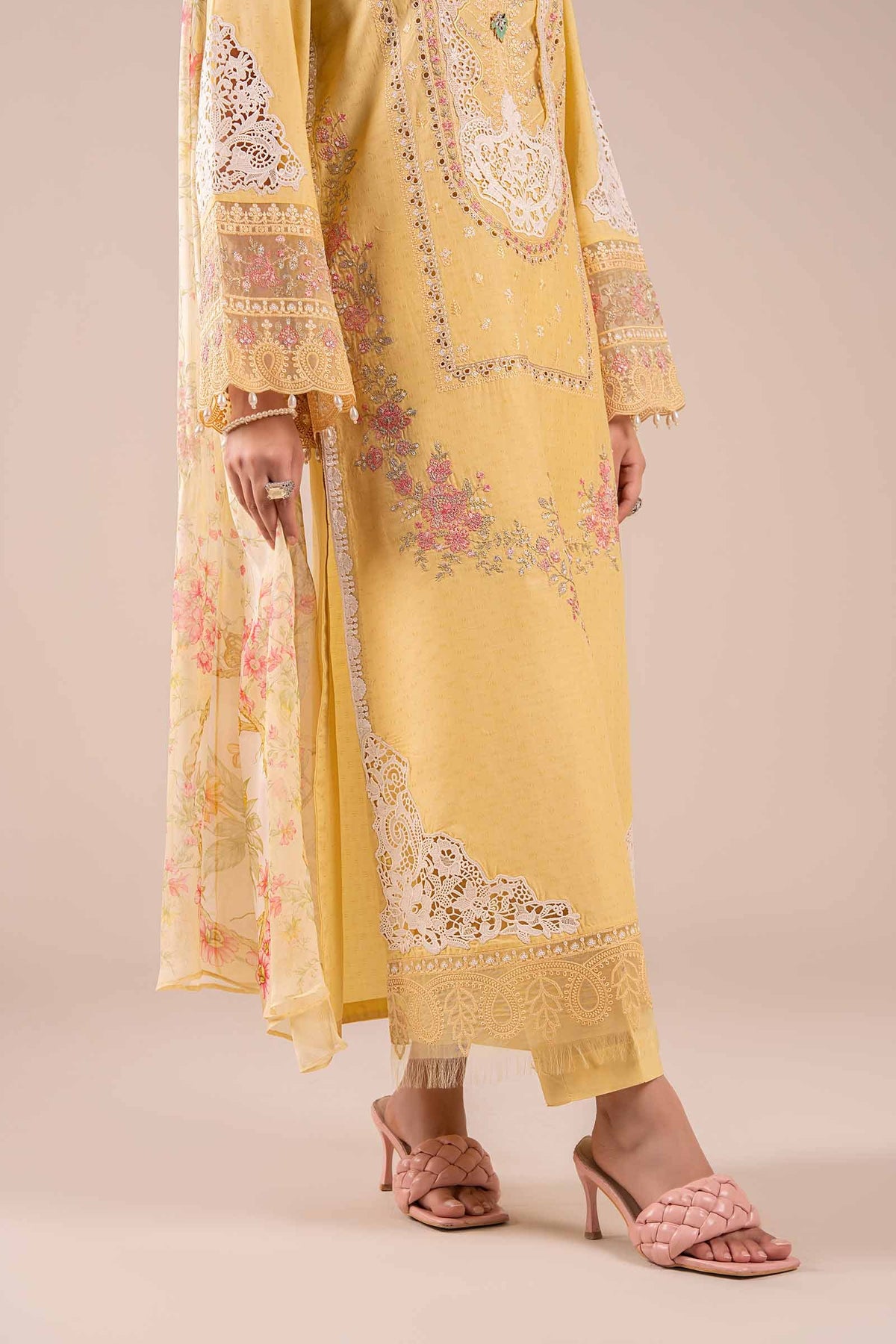 3 Piece Embroidered Dobby Suit