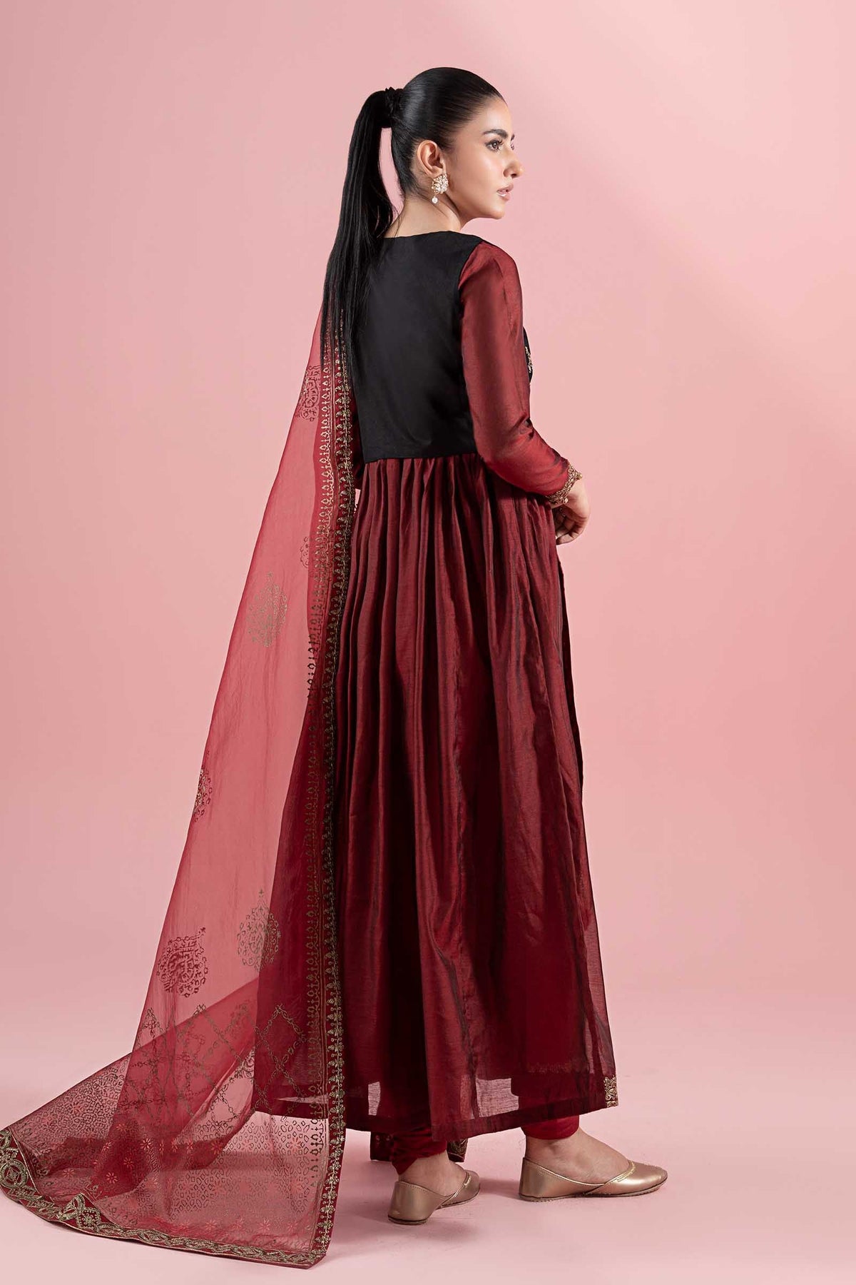 3 Piece Embroidered Paper Cotton Suit