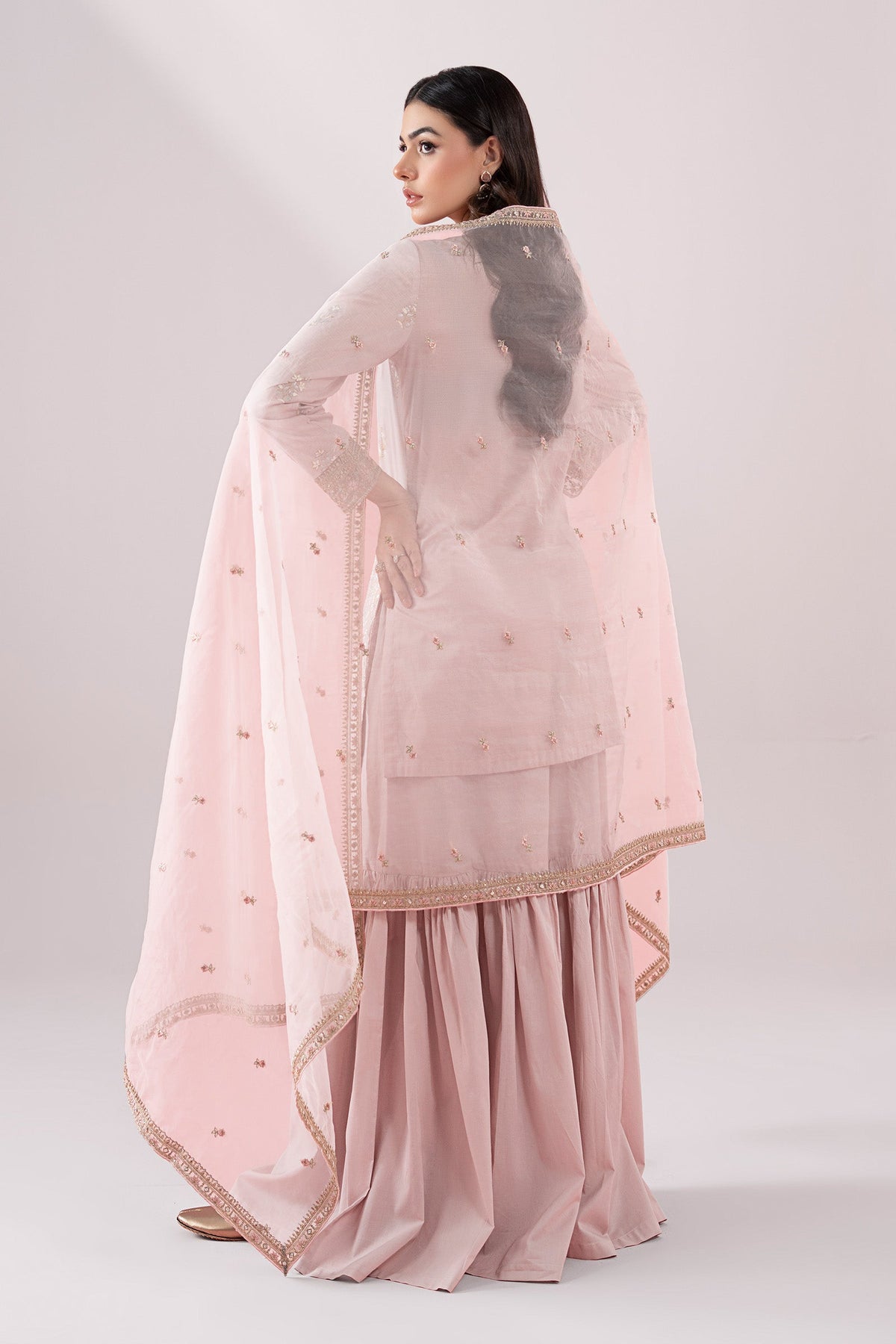 3 Piece Embroidered Dobby Suit