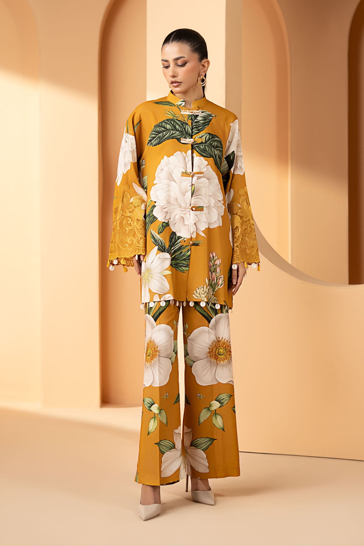 2 Piece Embroidered Arabic Lawn Suit