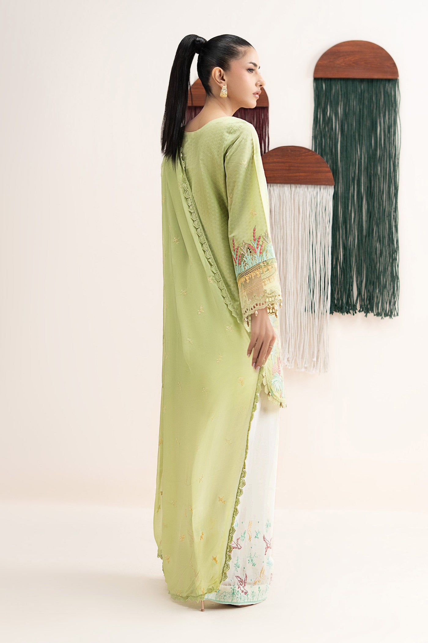 3 Piece Embroidered Dobby Lawn Suit