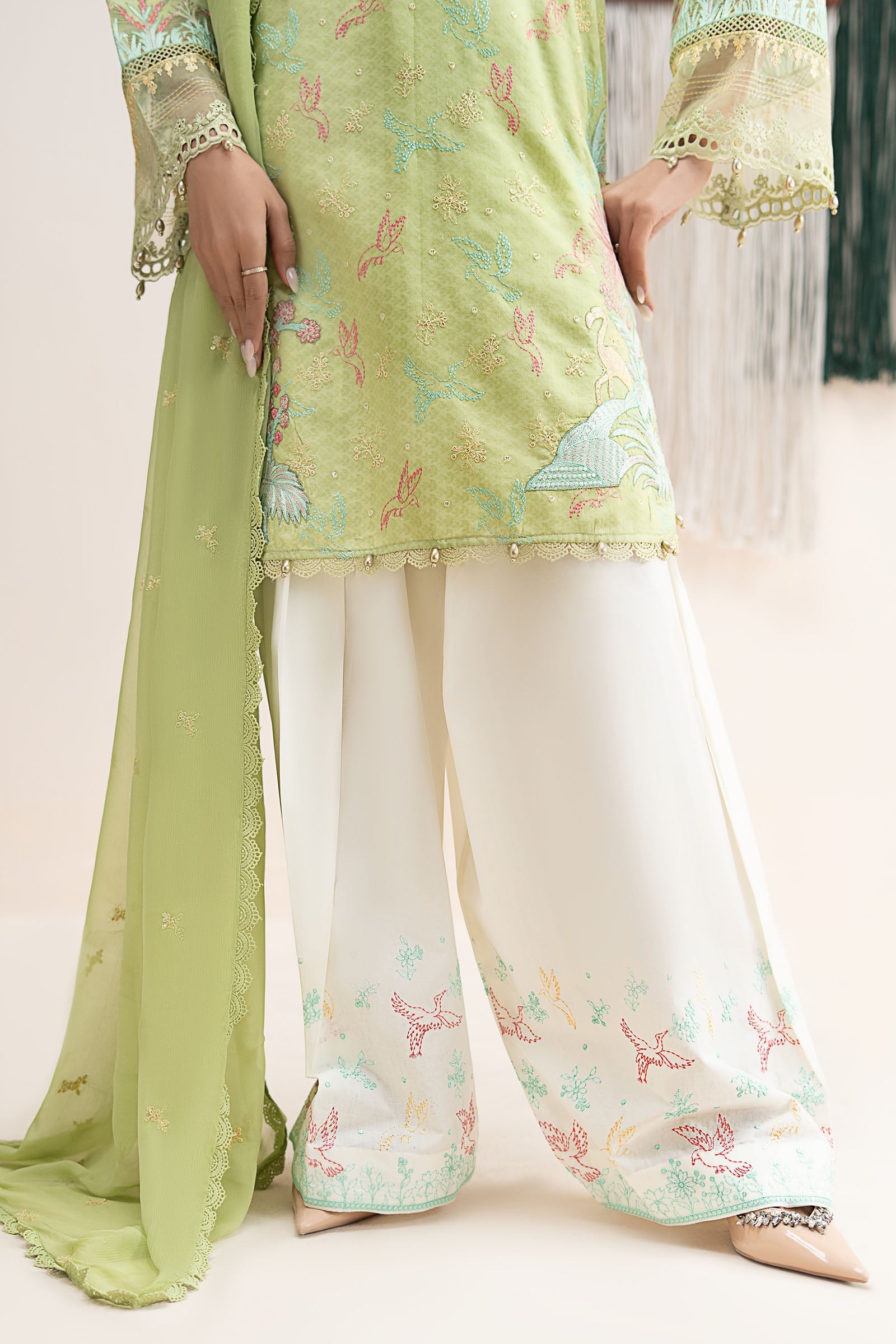 3 Piece Embroidered Dobby Lawn Suit