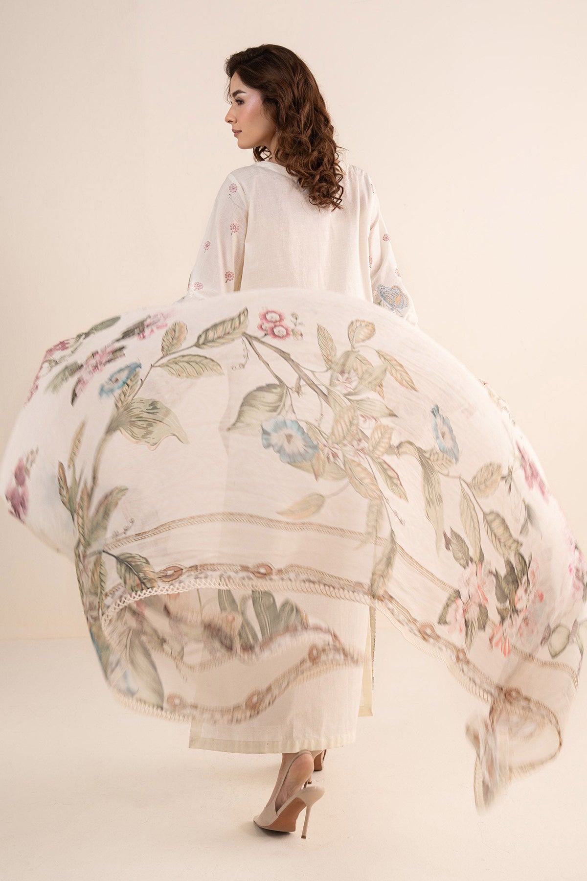 3 Piece Embroidered Dobby Lawn Suit