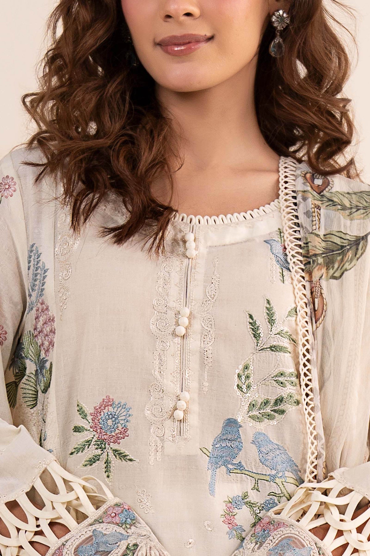 3 Piece Embroidered Dobby Lawn Suit