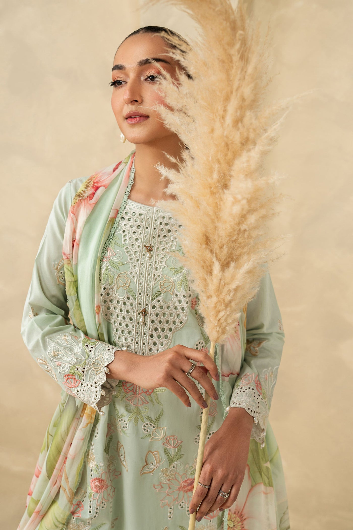 3 Piece Embroidered Dobby Lawn Suit