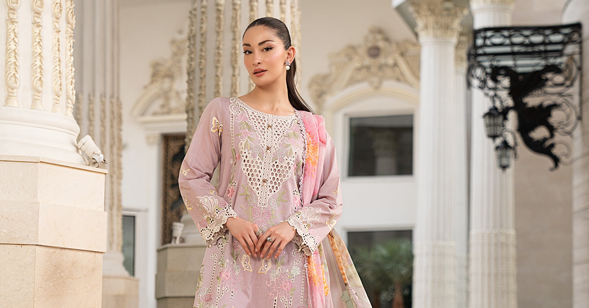 3 Piece Embroidered Dobby Lawn Suit