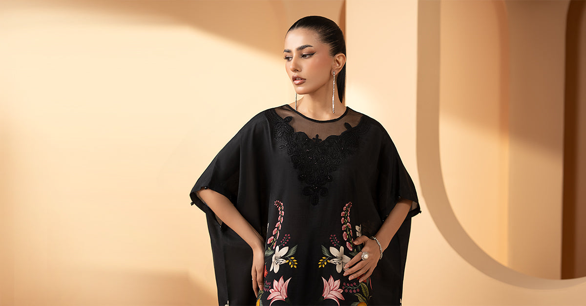 2 Piece Embroidered Raw Silk Suit