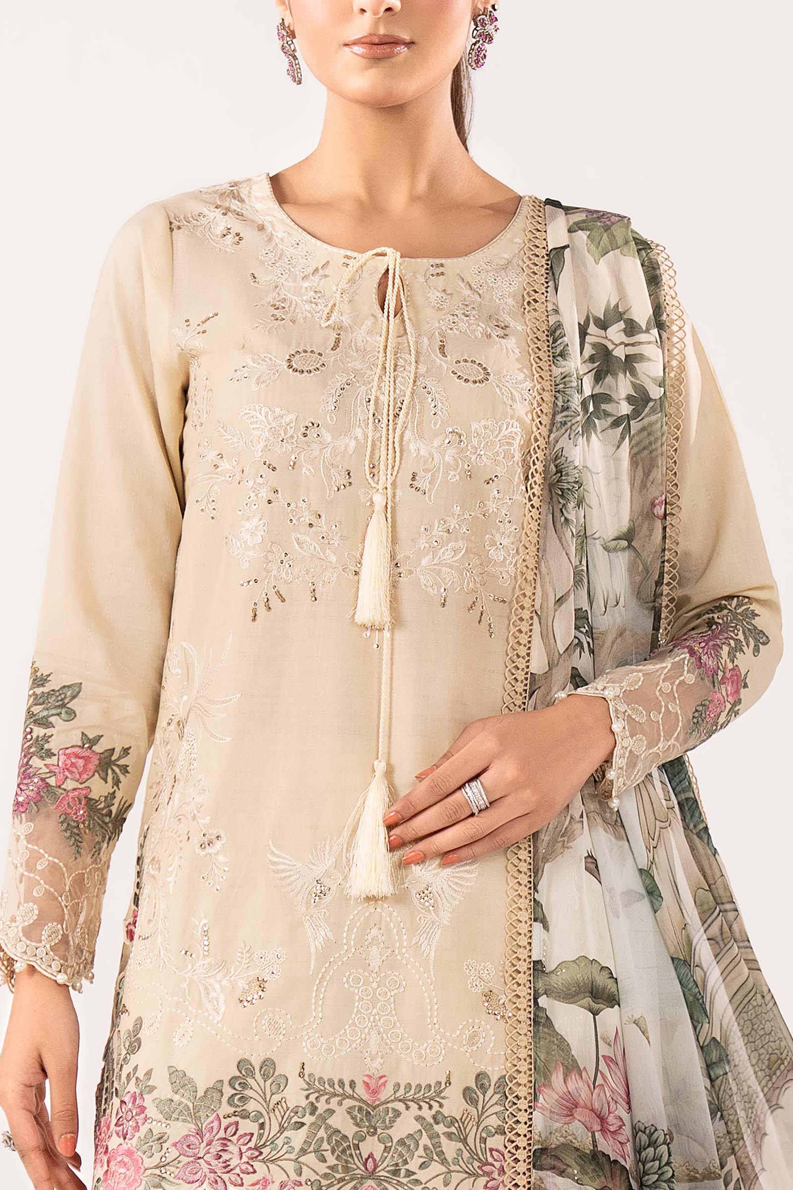 3 Piece Embroidered Dobby Lawn Suit