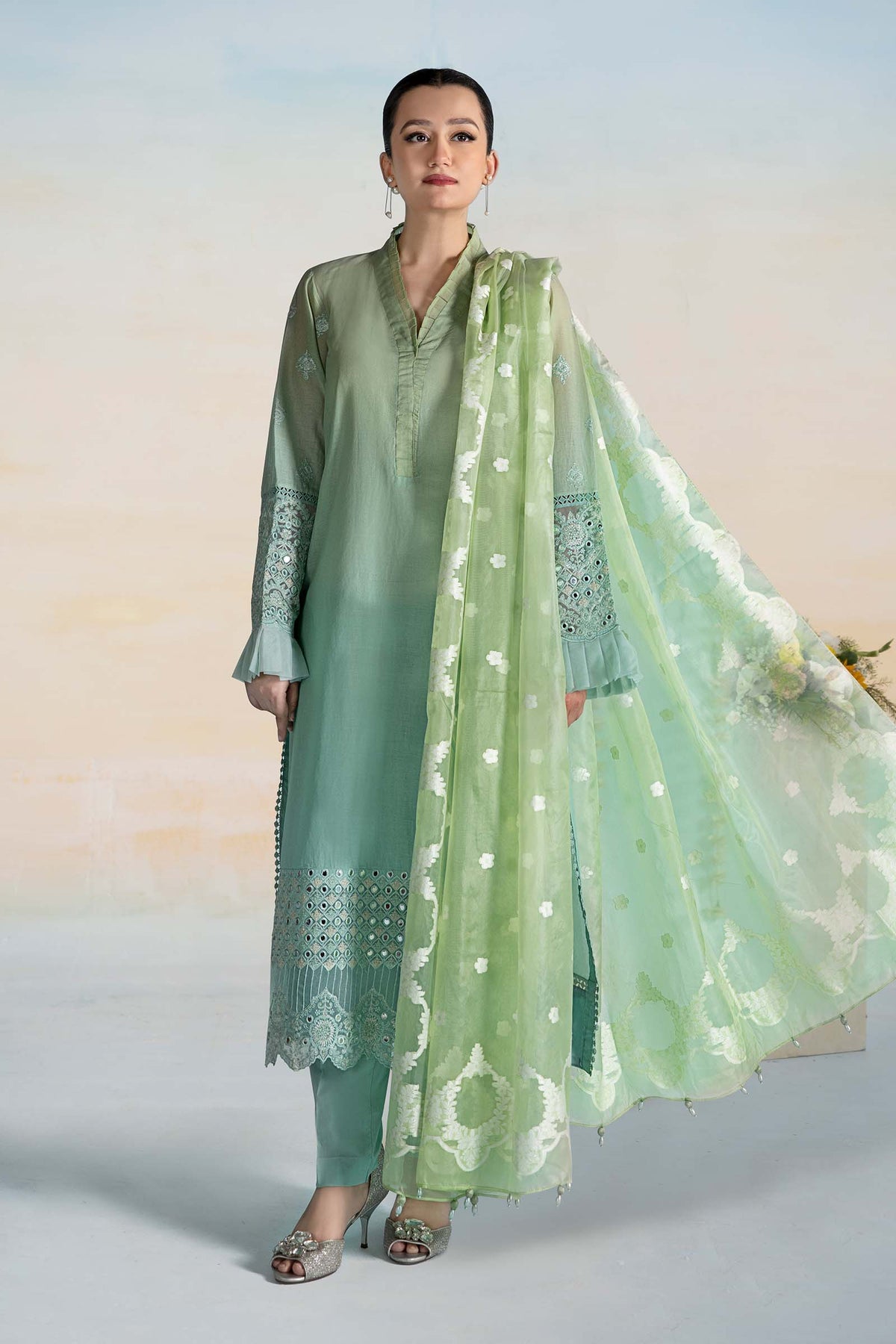 3 Piece Dyed Lawn Suit
