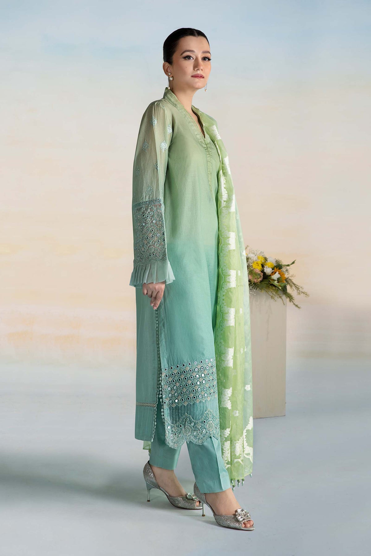 3 Piece Dyed Lawn Suit