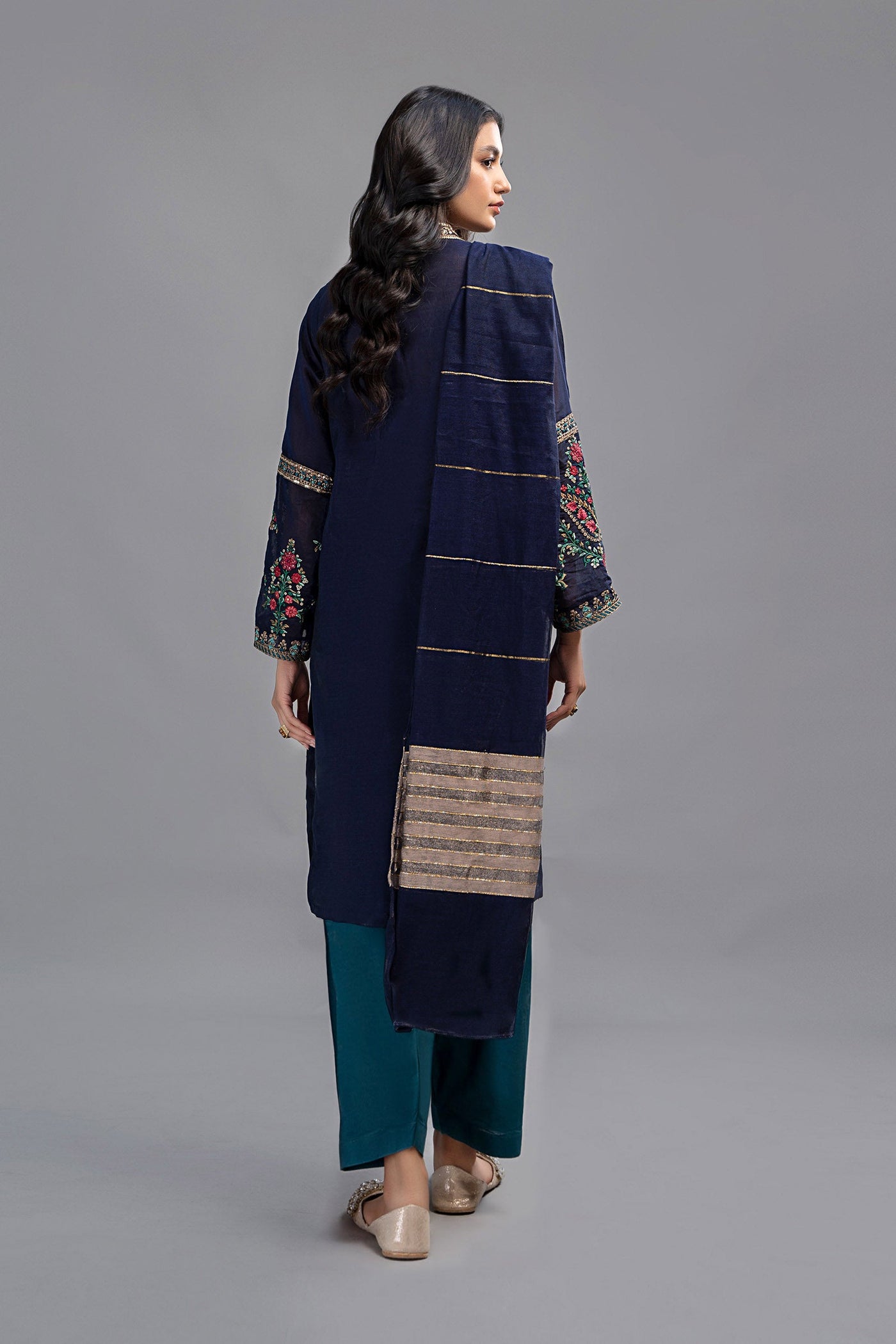 3 Piece Dyed Paper Cotton Suit