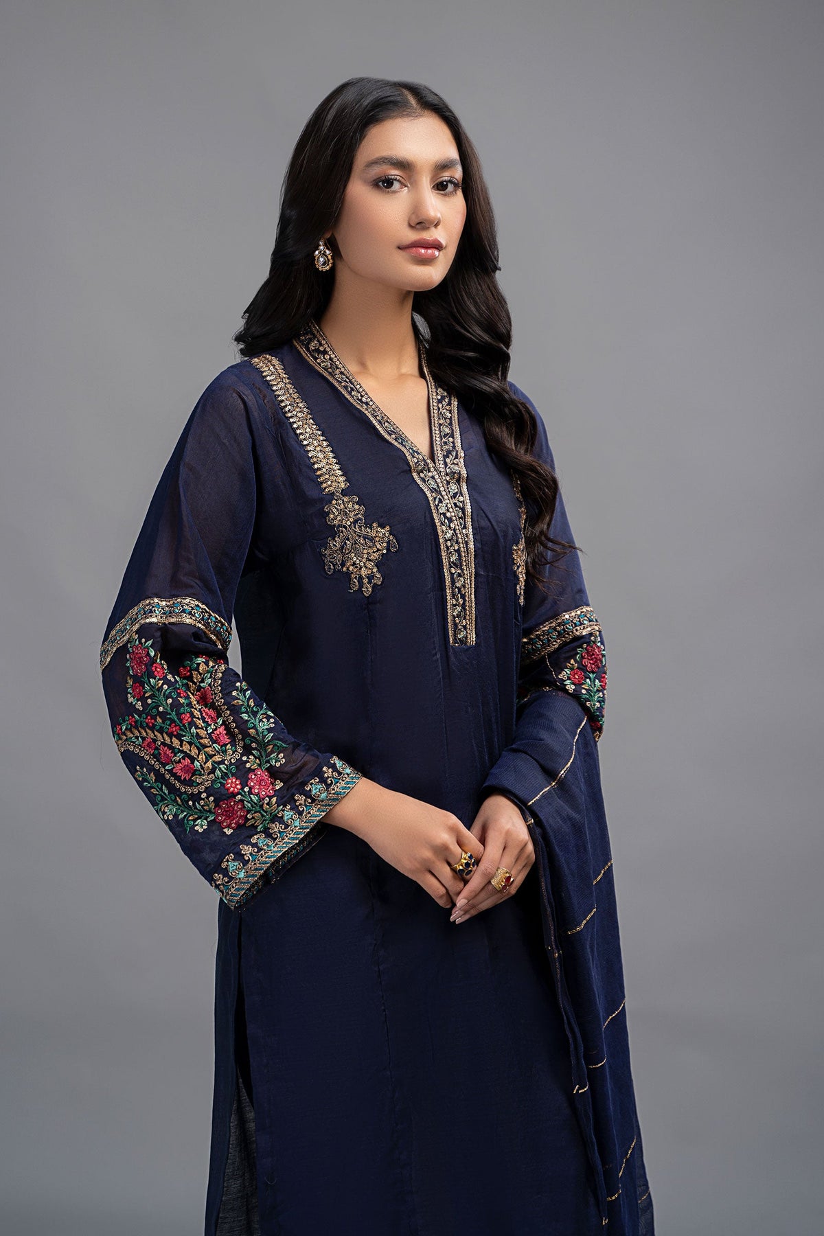 3 Piece Dyed Paper Cotton Suit
