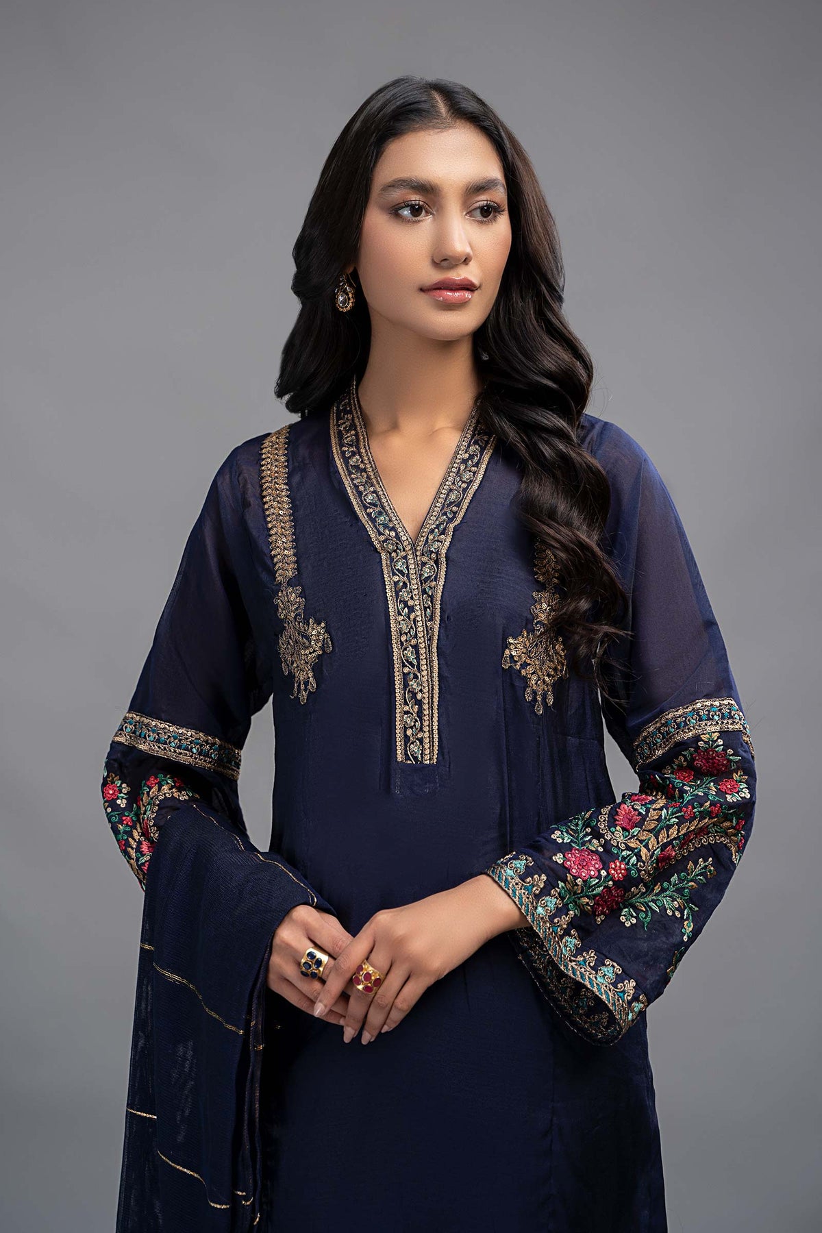 3 Piece Dyed Paper Cotton Suit
