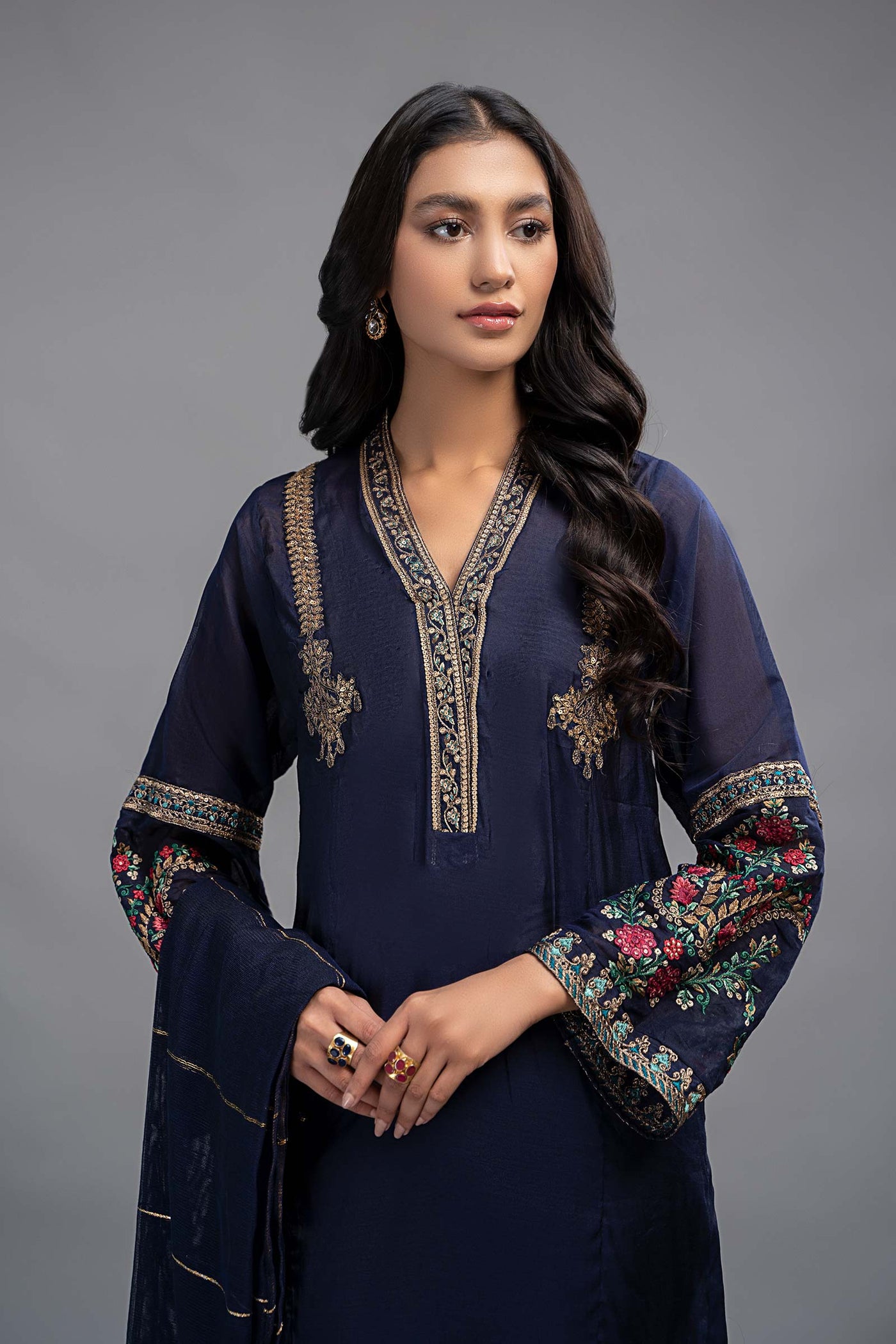3 Piece Dyed Paper Cotton Suit