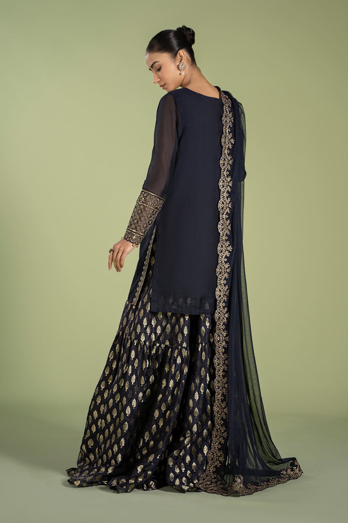 3 Piece Dyed Paper Cotton Suit