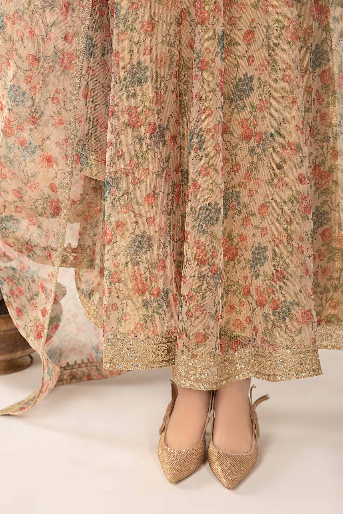 3 Piece Printed Organza Masoori Net Suit