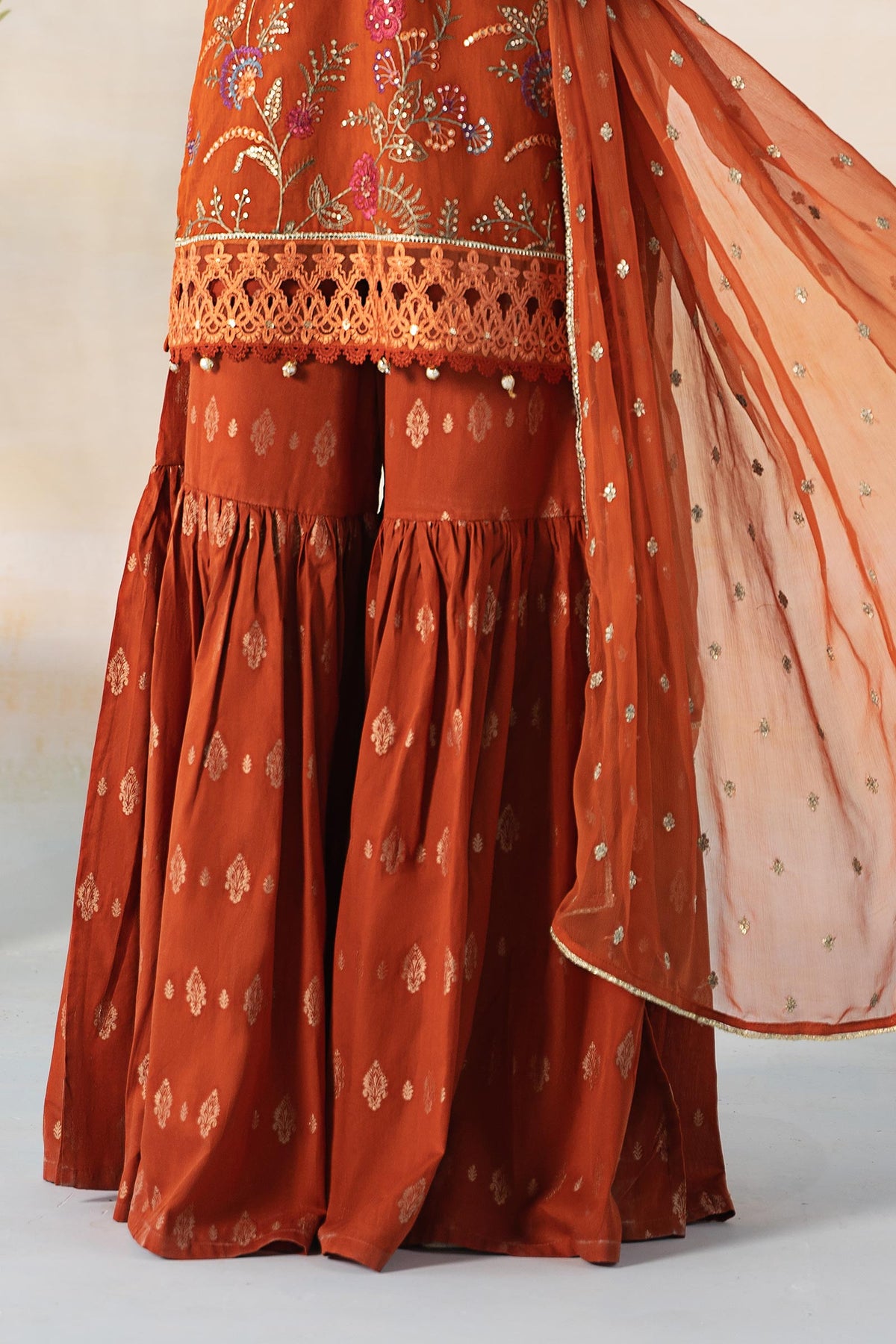 3 Piece Embroidered Self Jacquard Suit