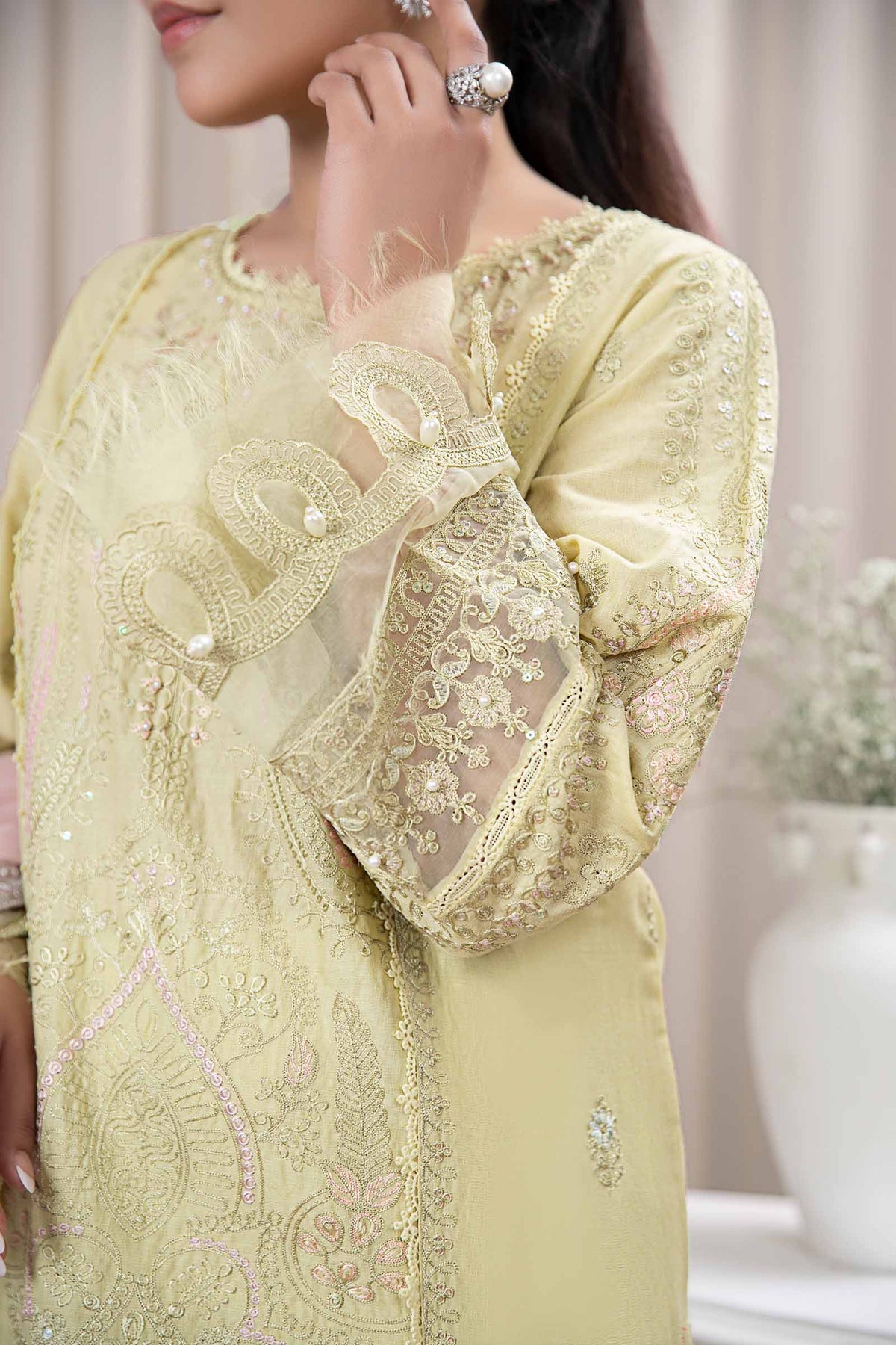 3 Piece Dyed Self Jacquard Suit