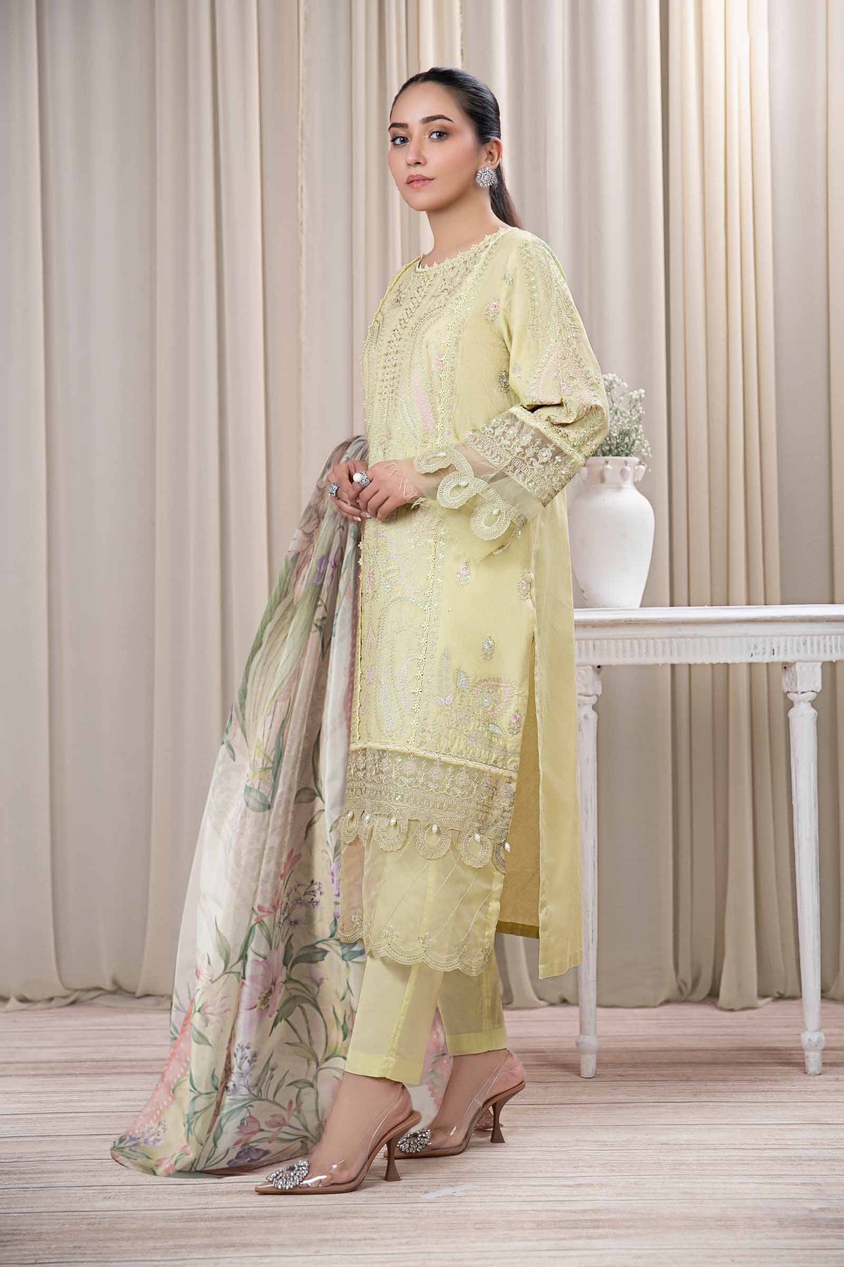 3 Piece Dyed Self Jacquard Suit