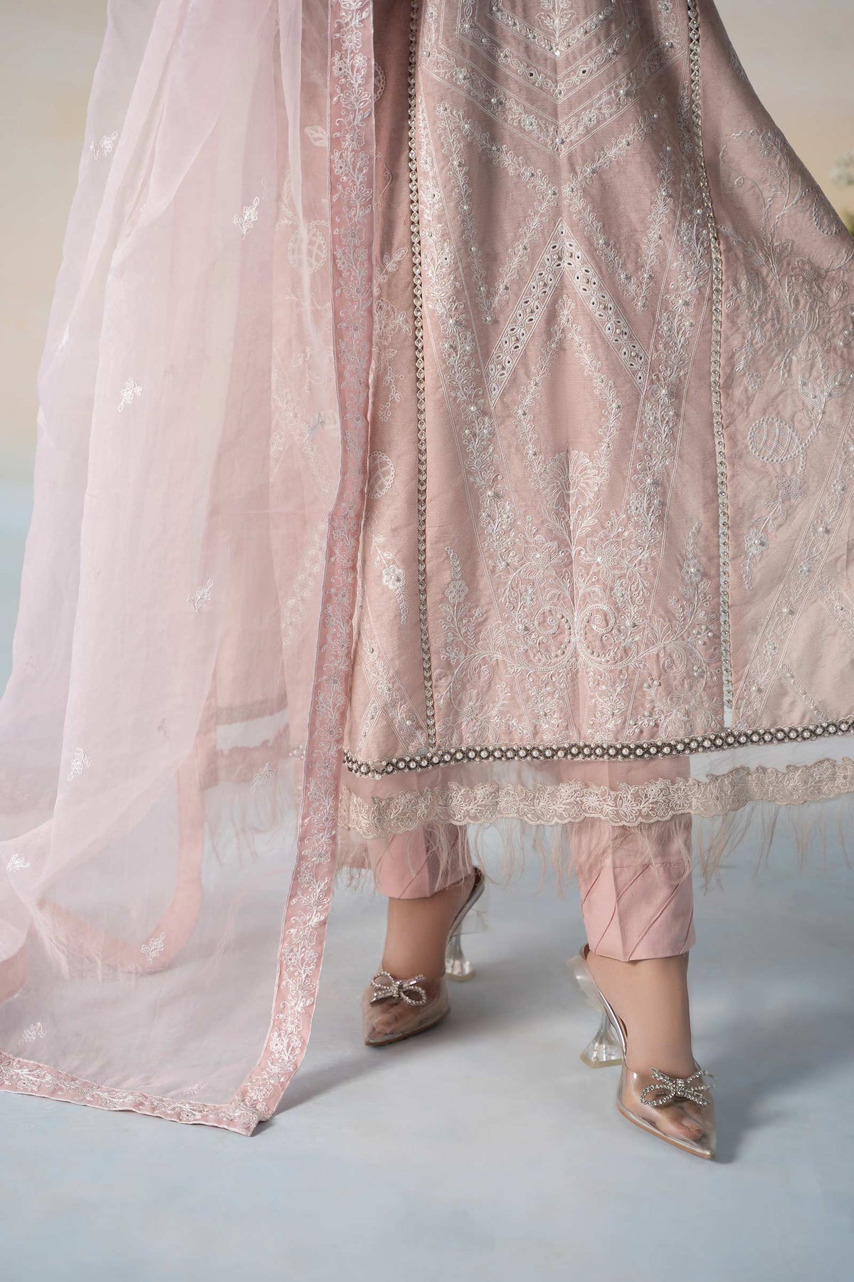 3 Piece Embroidered Self Jacquard Suit