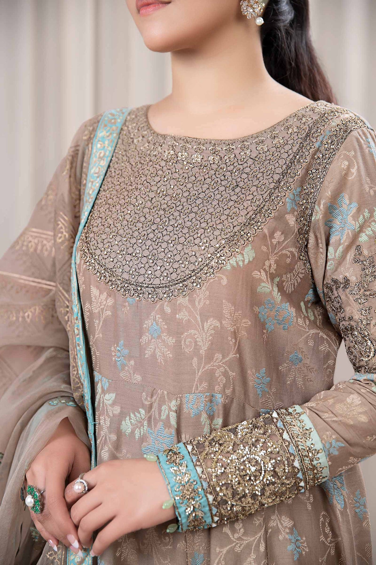 3 Piece Dyed Jacquard Broshia Suit