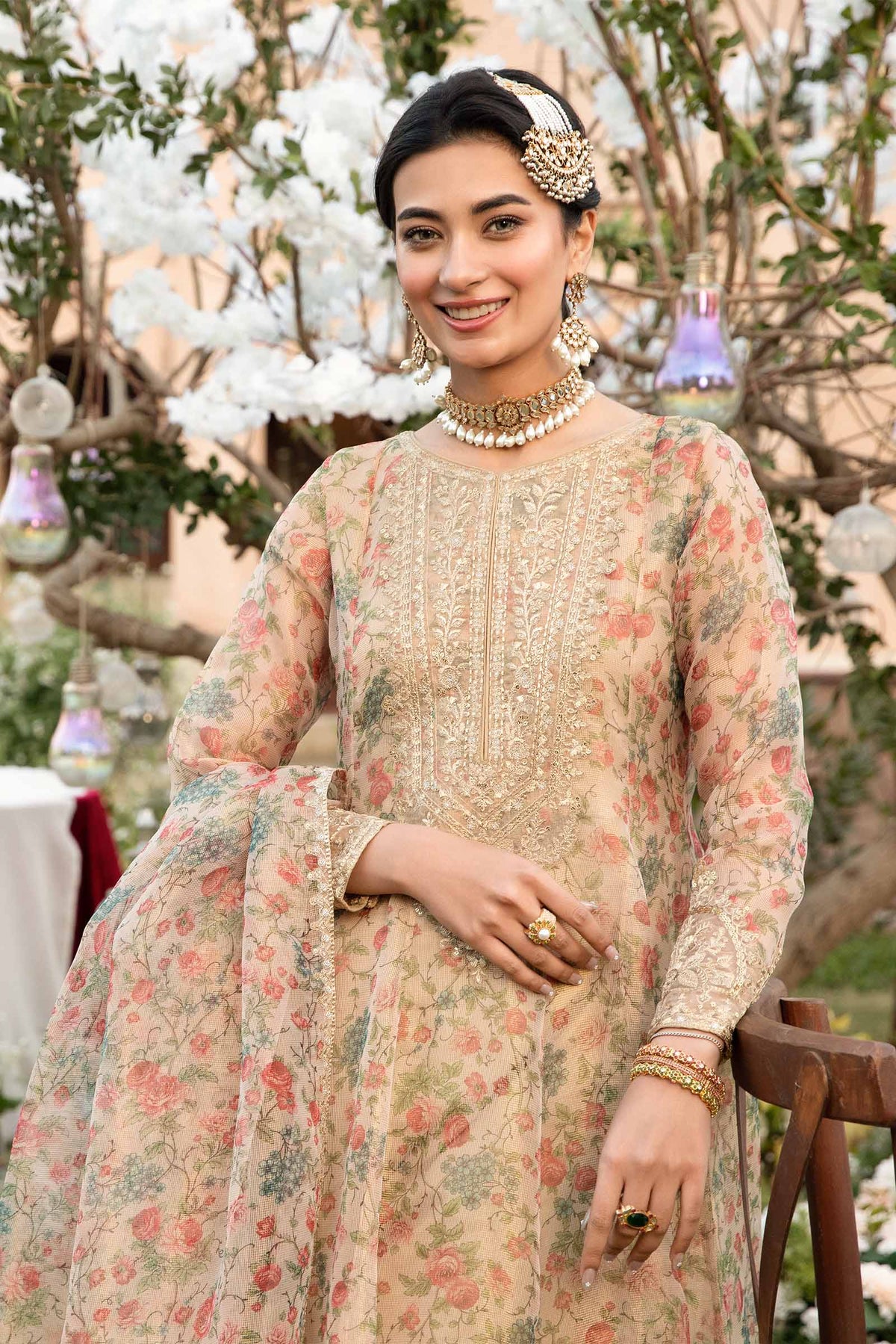 3 Piece Printed Organza Masoori Net Suit