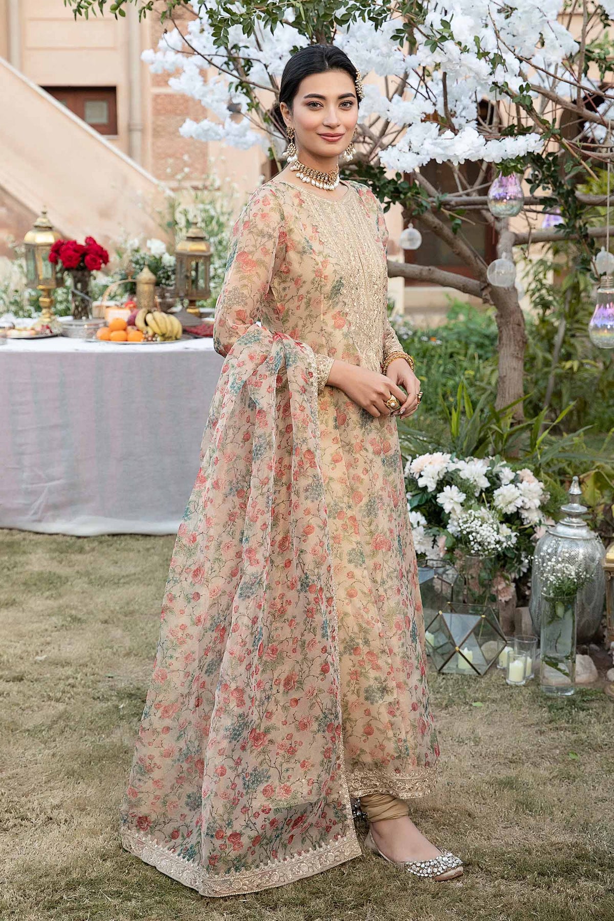 3 Piece Printed Organza Masoori Net Suit