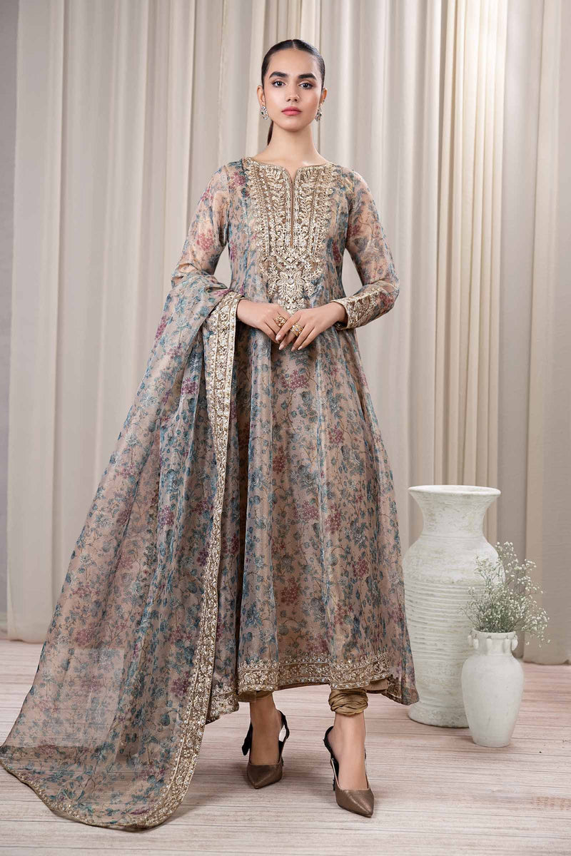 3 Piece Printed Organza Masoori Net Suit