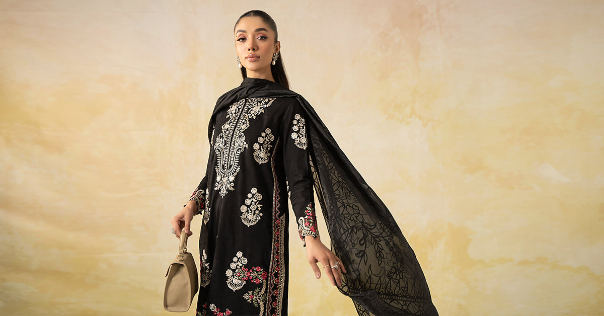 3 Piece Embroidered Self Jacquard Lawn Suit
