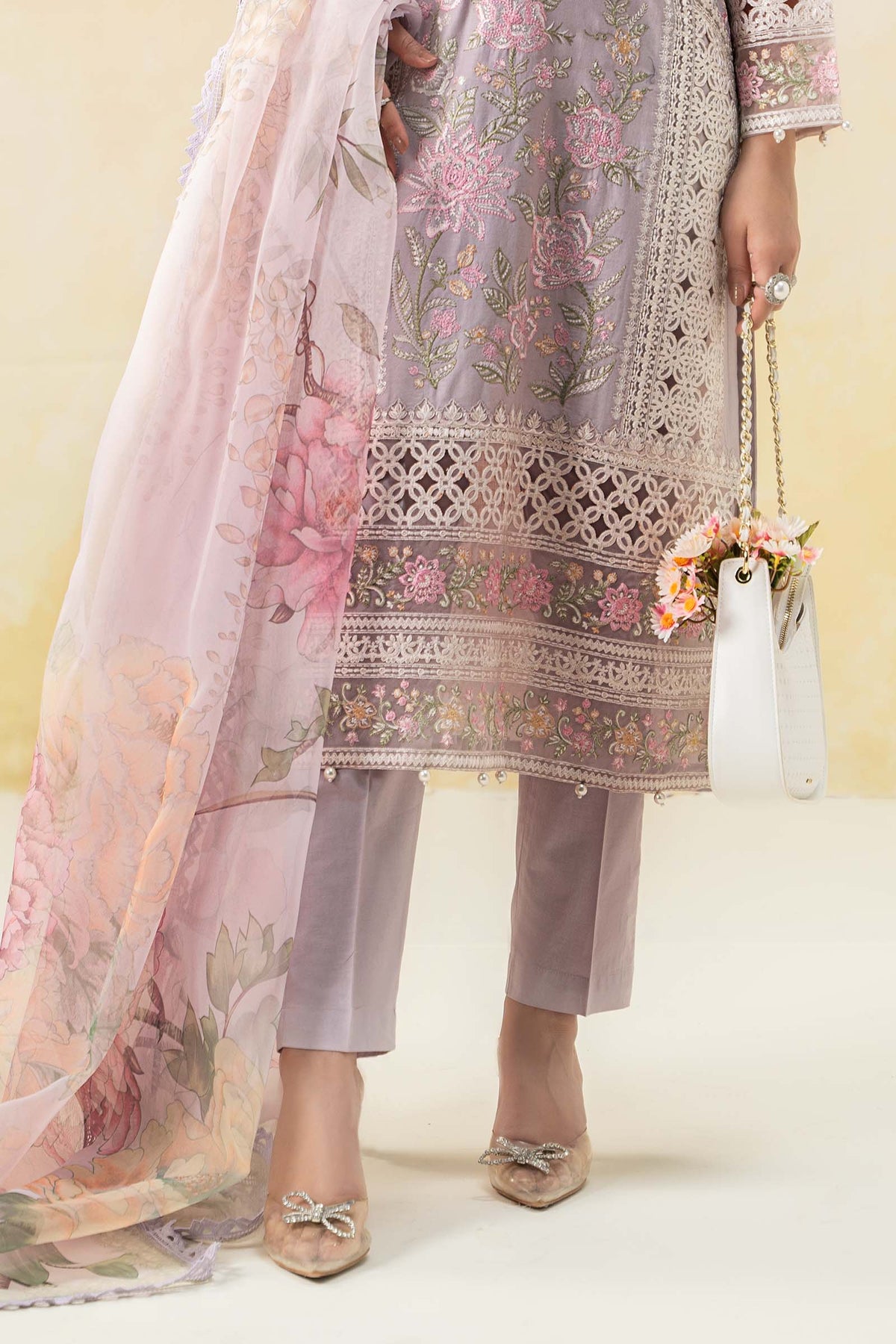 3 Piece Embroidered Dobby Lawn Suit