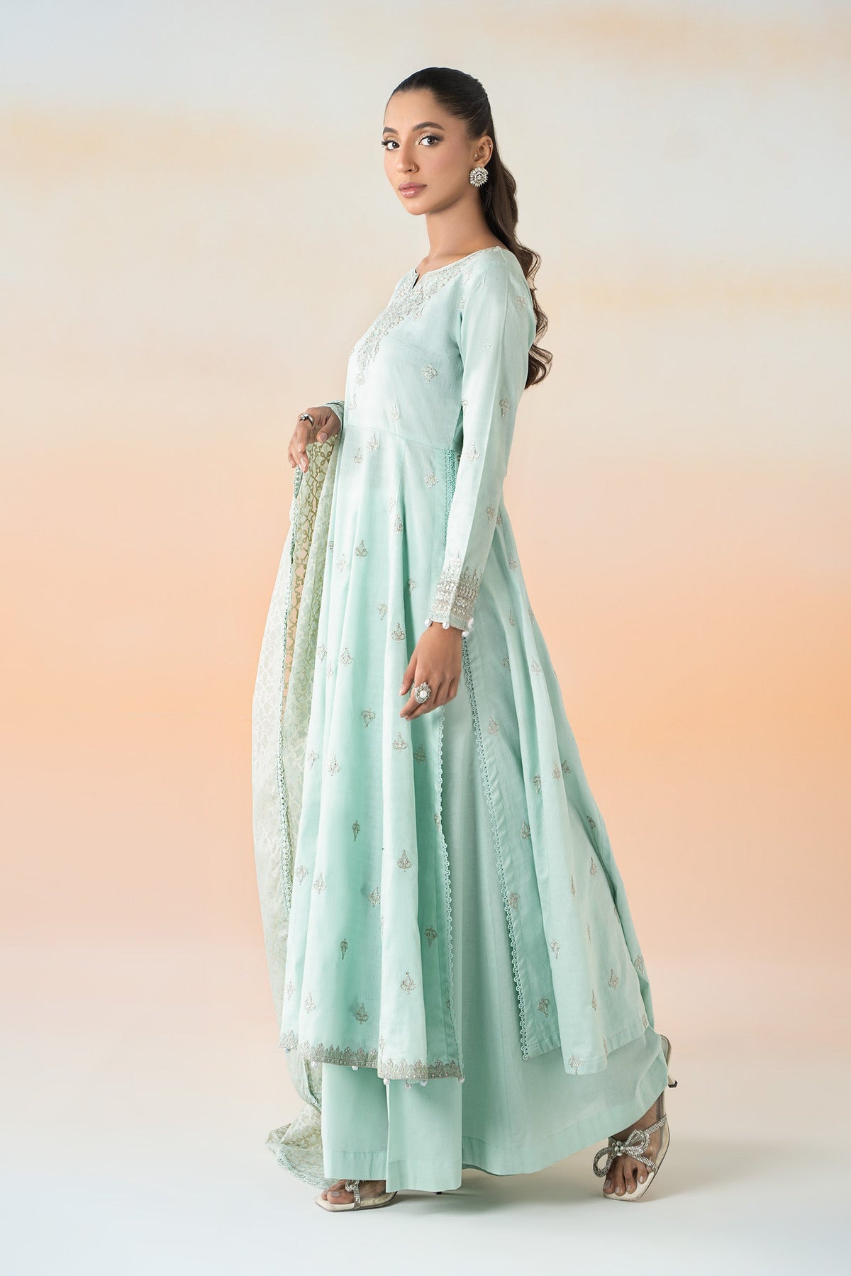 3 Piece Embroidered Dobby Lawn Suit