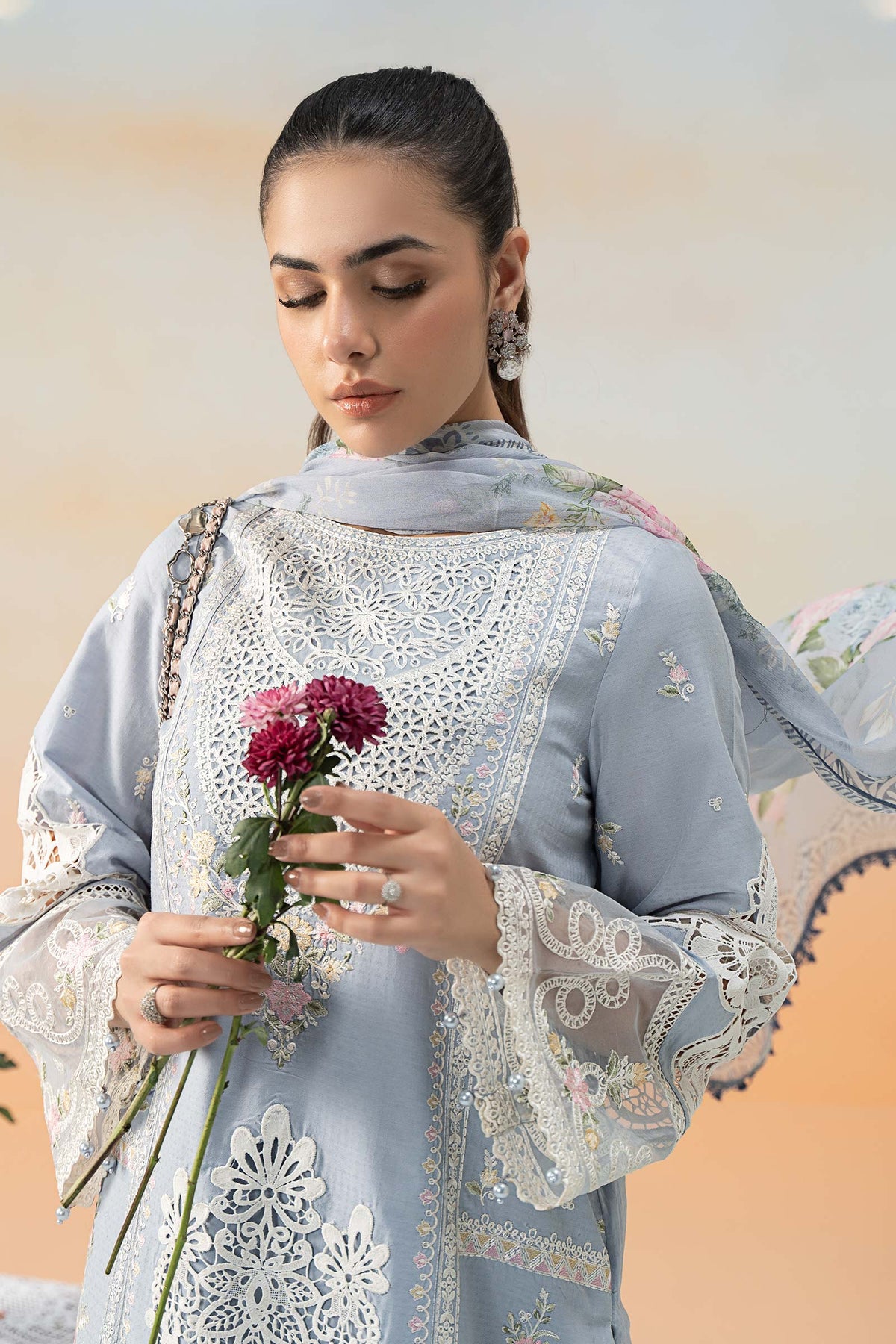 3 Piece Embroidered Dobby Lawn Suit