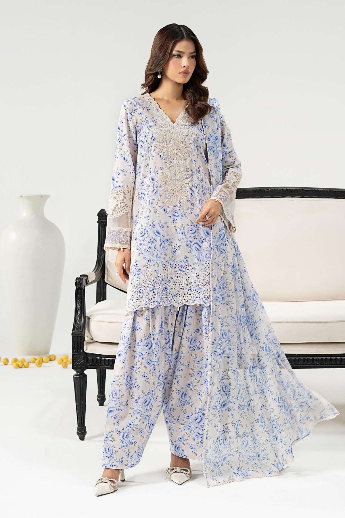 3 Piece Embroidered Lawn Suit - DWF36R1-ESM-PFW