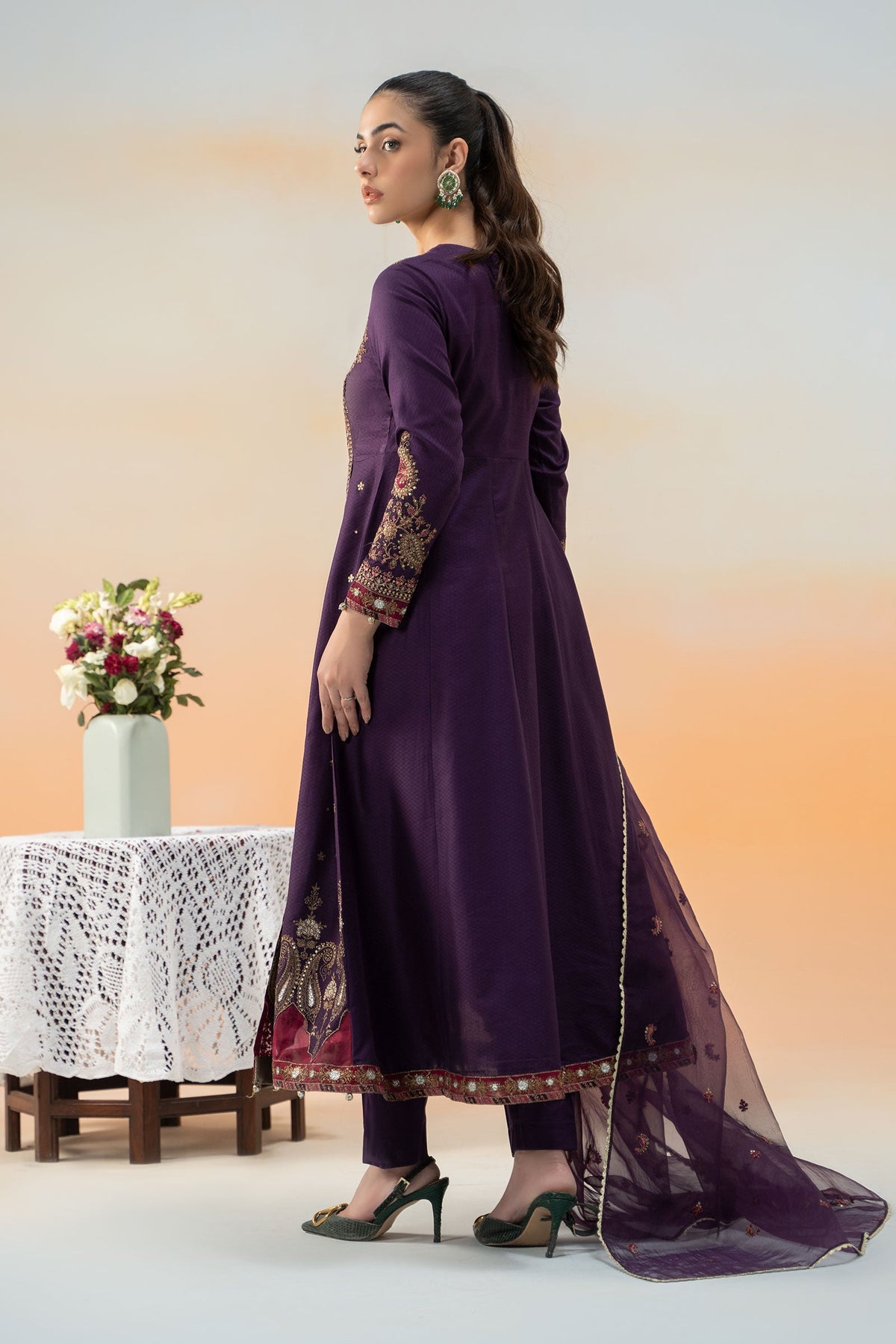 3 Piece Embroidered Dobby Lawn Suit