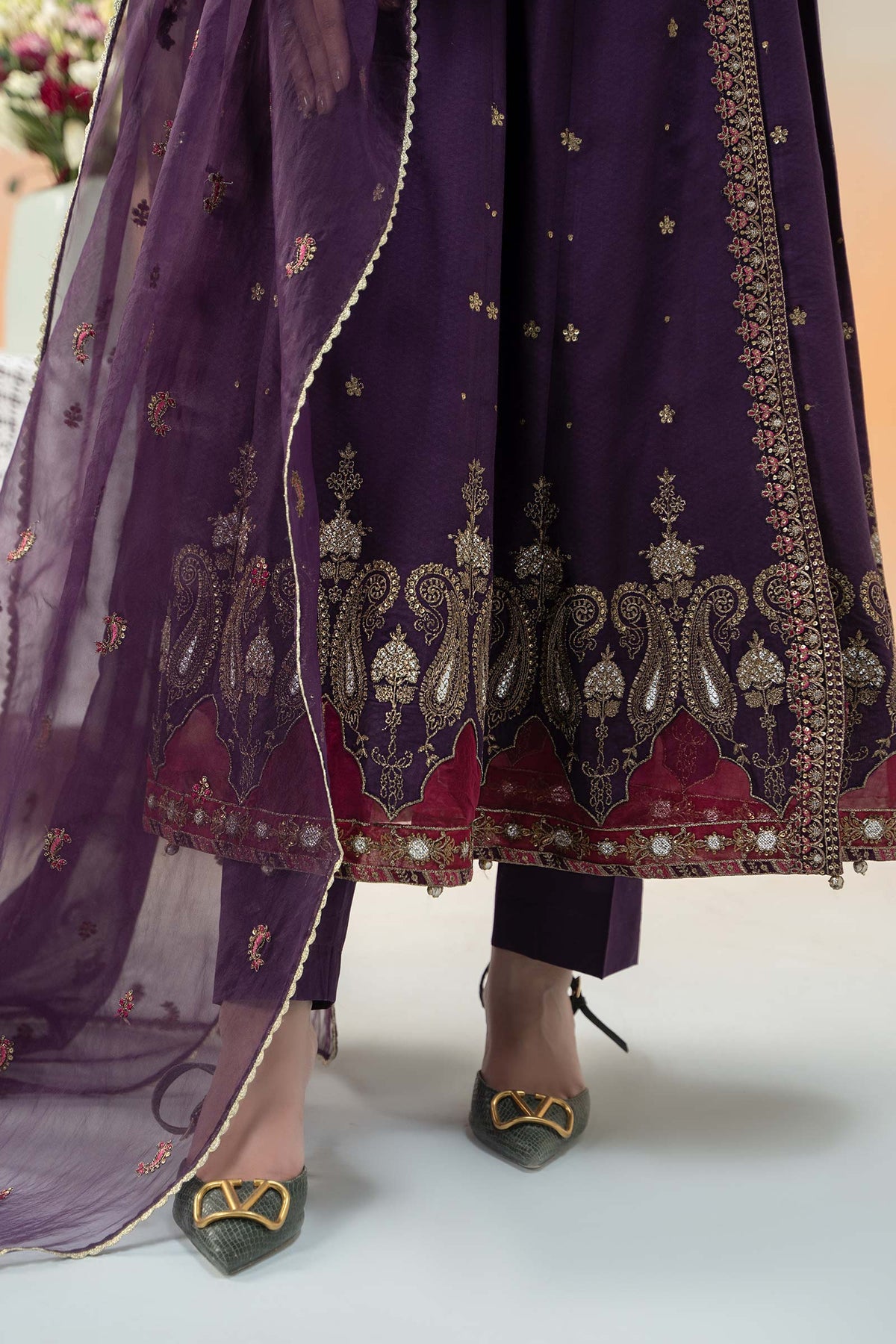 3 Piece Embroidered Dobby Lawn Suit