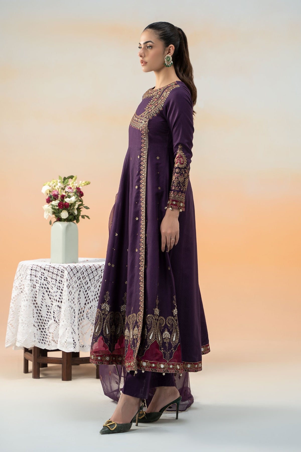 3 Piece Embroidered Dobby Lawn Suit