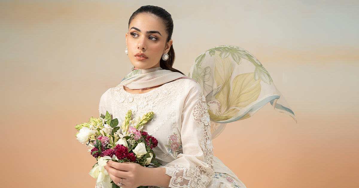 3 Piece Embroidered Dobby Lawn Suit
