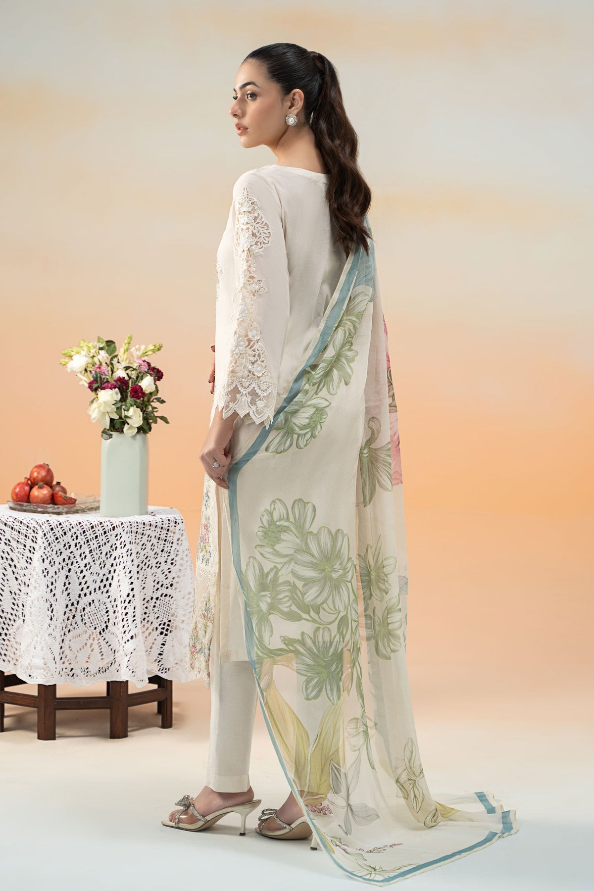 3 Piece Embroidered Dobby Lawn Suit