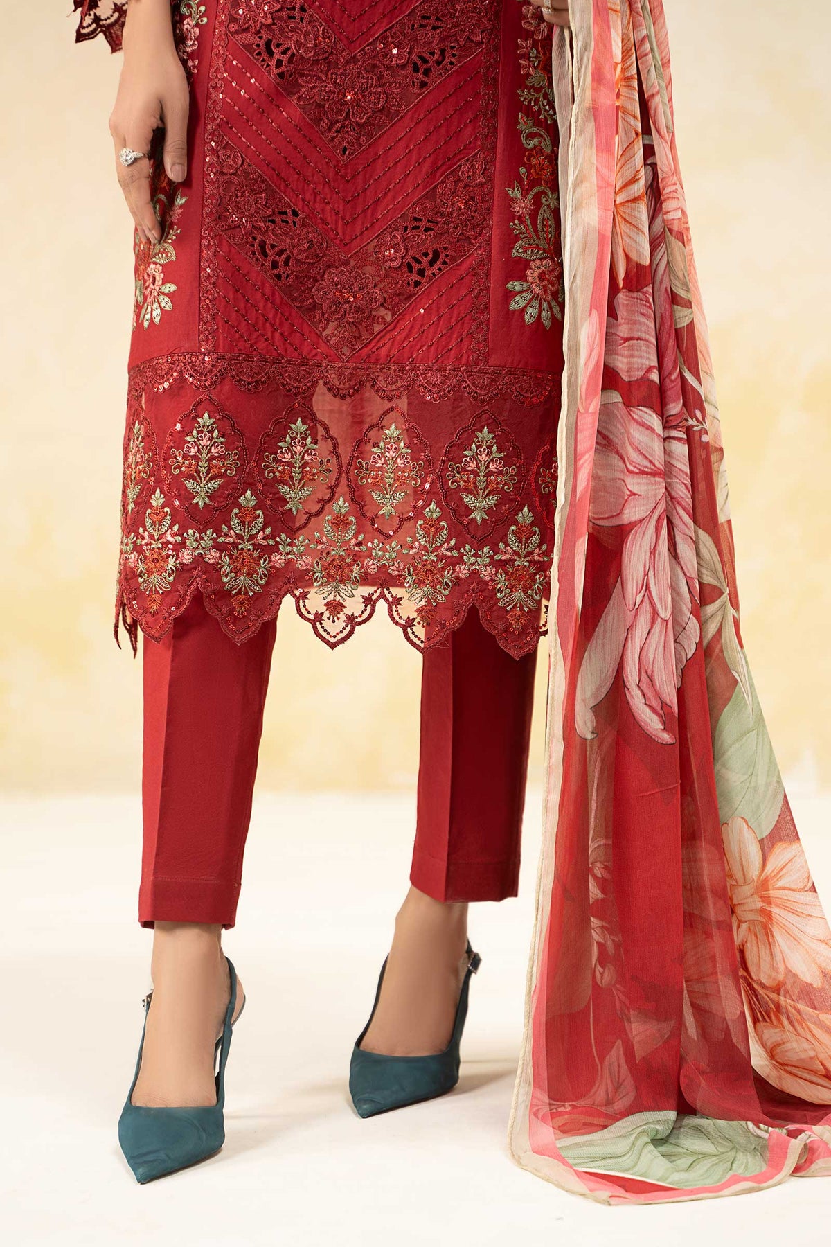 3 Piece Embroidered Dobby Lawn Suit