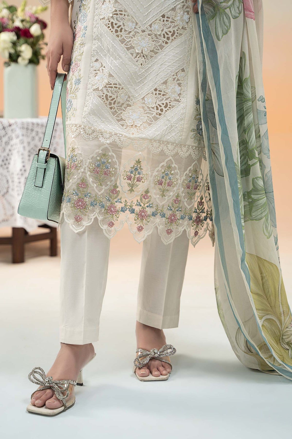 3 Piece Embroidered Dobby Lawn Suit
