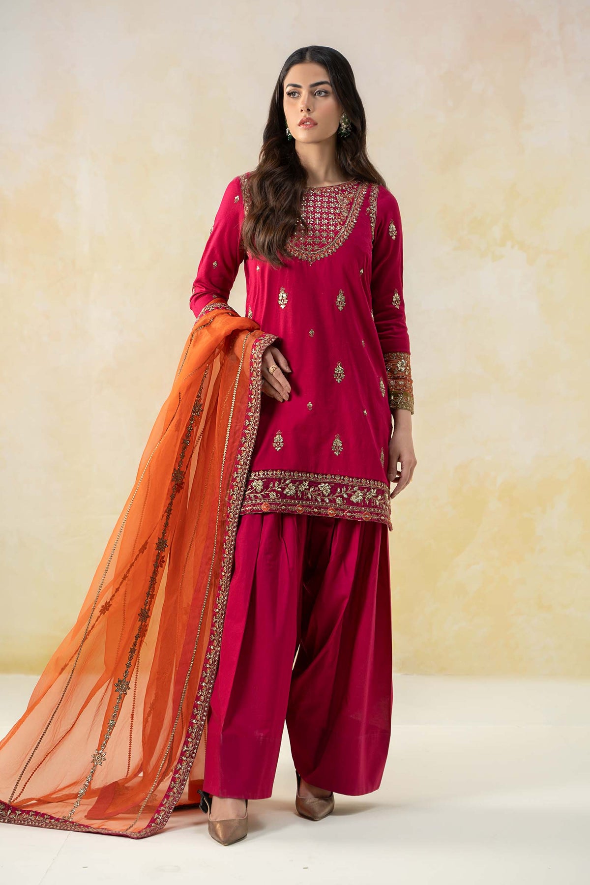 3 Piece Embroidered Dobby Lawn Suit