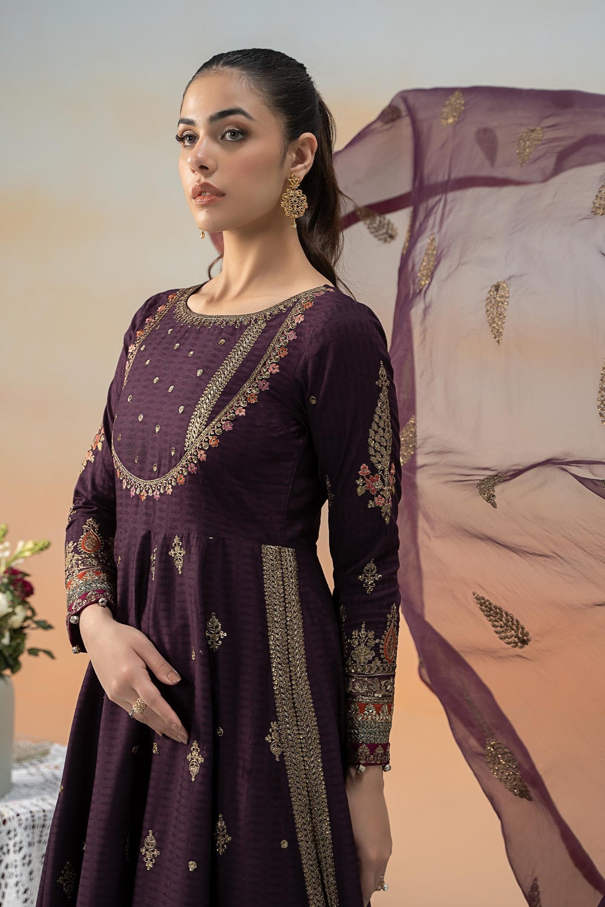 3 Piece Embroidered Doby Lawn Suit